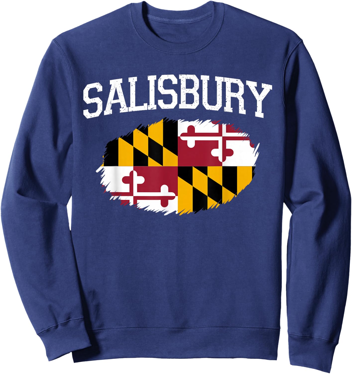 Salisbury MD Maryland Flag Vintage USA Sports Men Women Sweatshirt - Sweatshirt | Navy