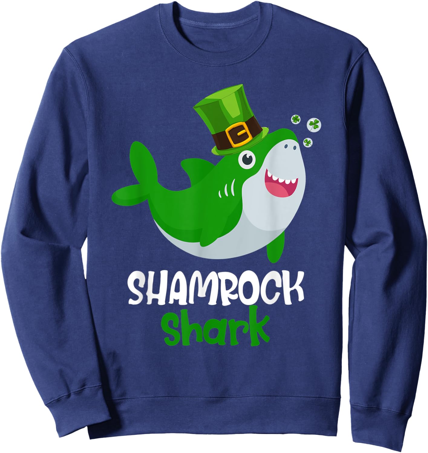 Shamrock Shark Funny St Patrick's Day Leprechaun Gift Kids Sweatshirt - Sweatshirt | Navy