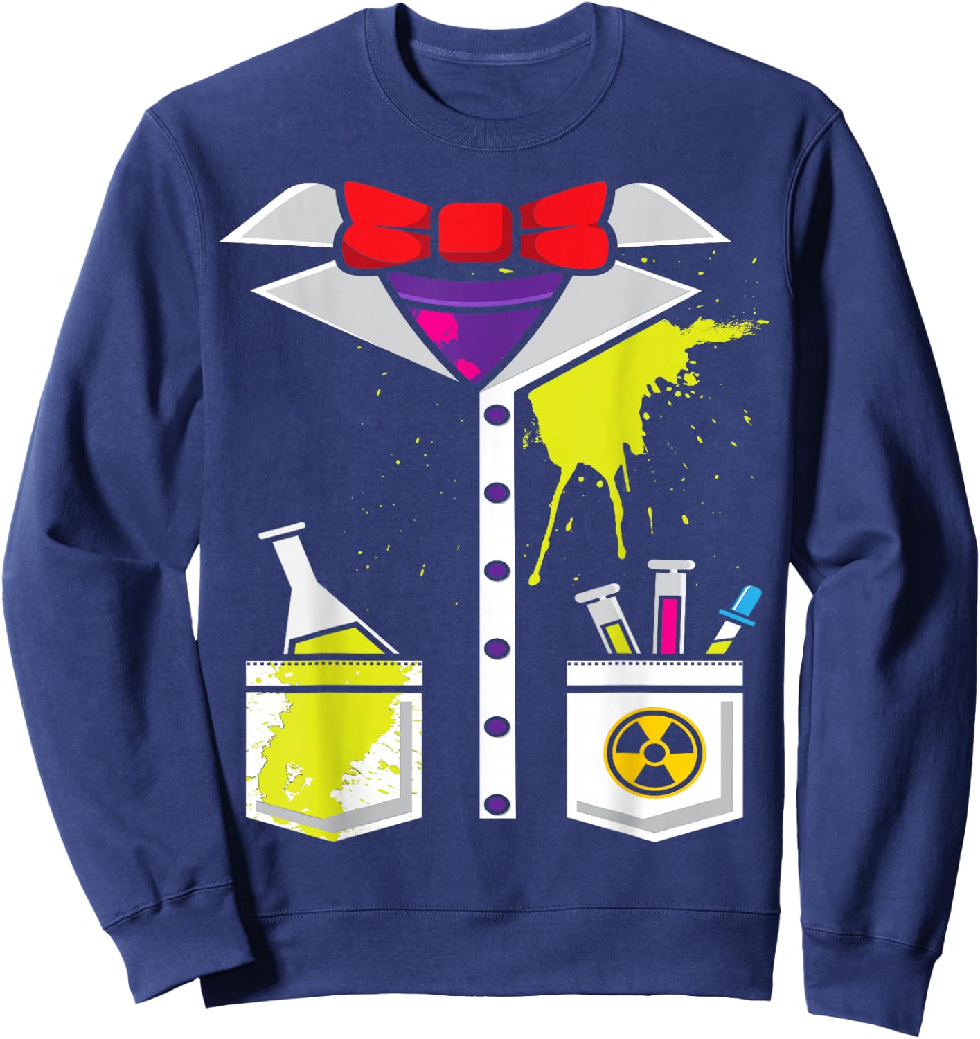 Mad Scientist Costume Halloween Carnival Science Chemistry Sweatshirt - Sweatshirt | Navy