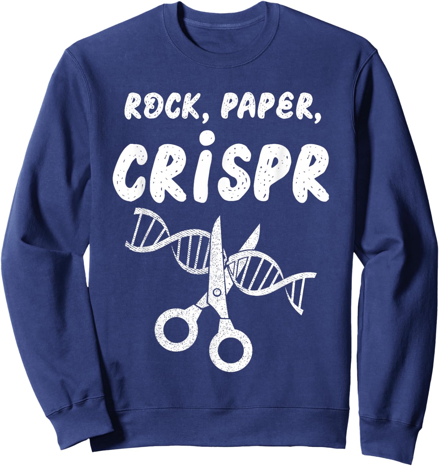 Rock Paper Scissors Crispr Gene Edit Scientist Biology Sweatshirt - Sweatshirt | Navy