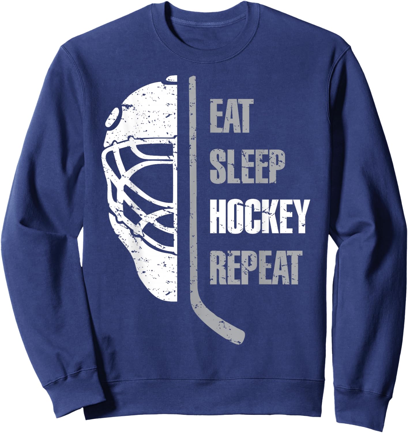 Eat Sleep Hockey Repeat Christmas For Teen Adult Hockey Sweatshirt - Sweatshirt | Navy
