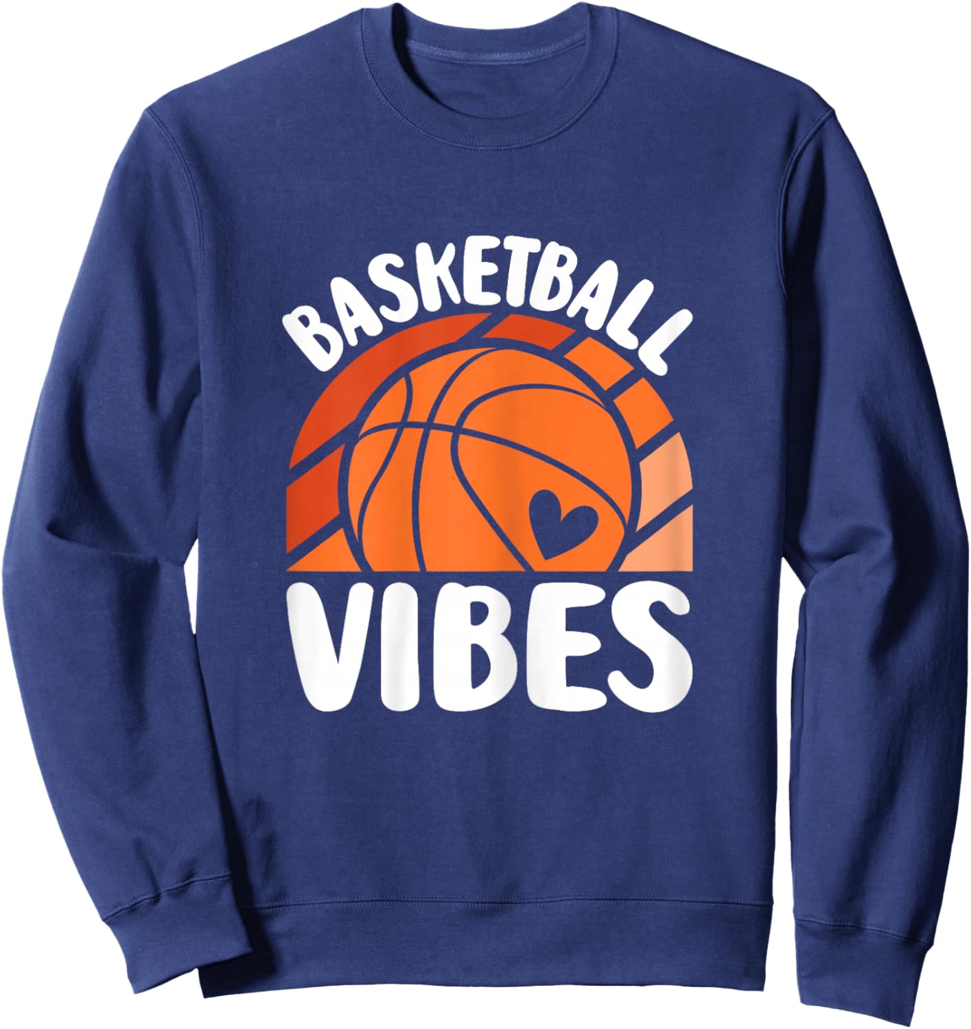 Basketball Vibes Cute Basketball Player Women Girls Kids Sweatshirt - Sweatshirt | Navy