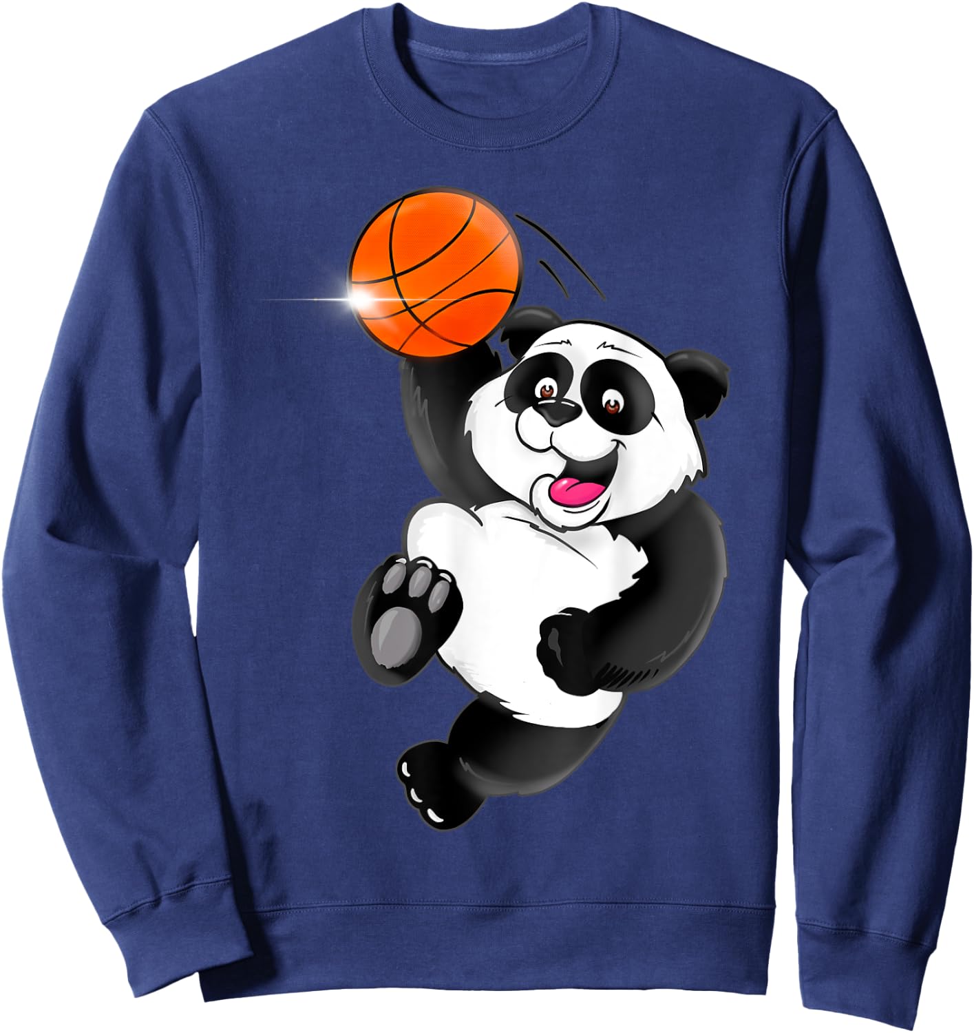 Basketball Panda Slam Dunk Funny Kids Adults Sports Sweatshirt - Sweatshirt | Navy