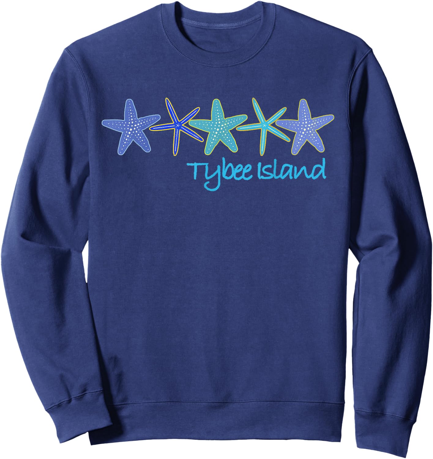 Tybee Island Tropical Vacation Beach Sweatshirt - Sweatshirt | Navy