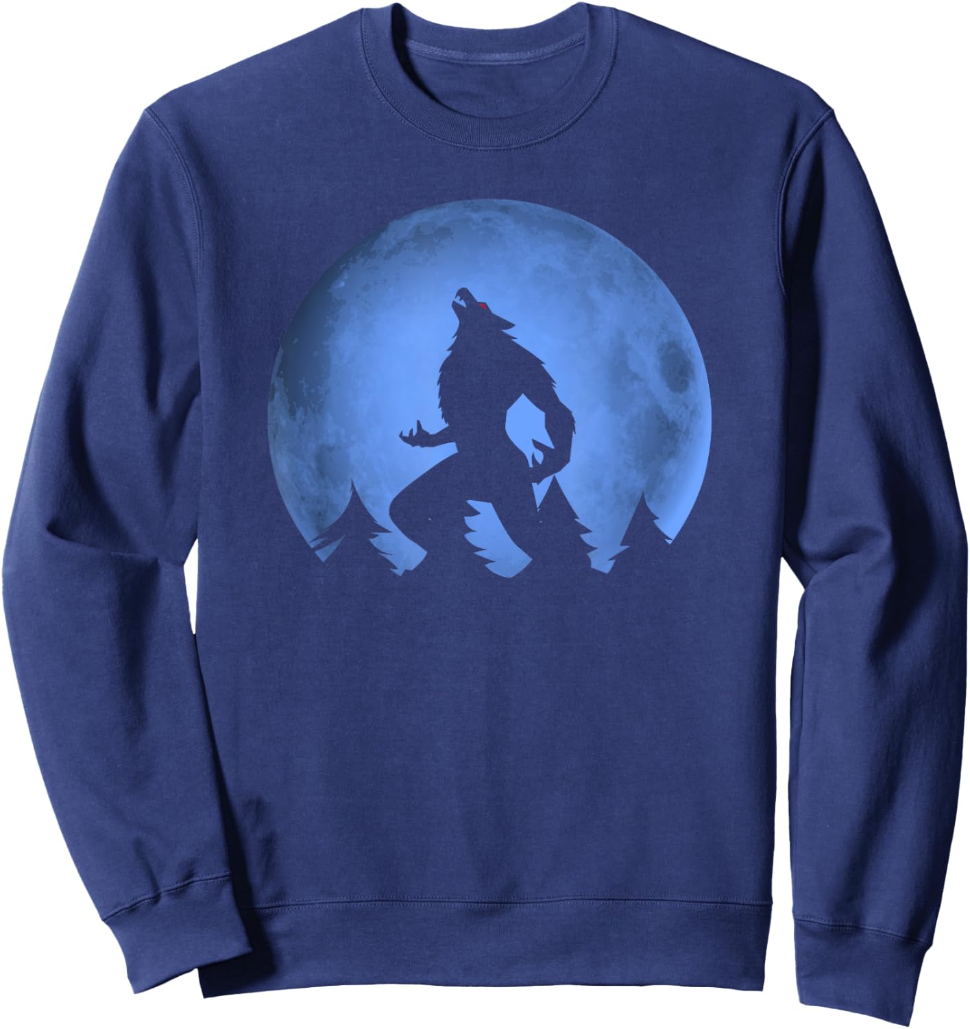 Wolf Halloween Costume Werewolf Blue Moon Scary Boys Sweatshirt - Sweatshirt | Navy