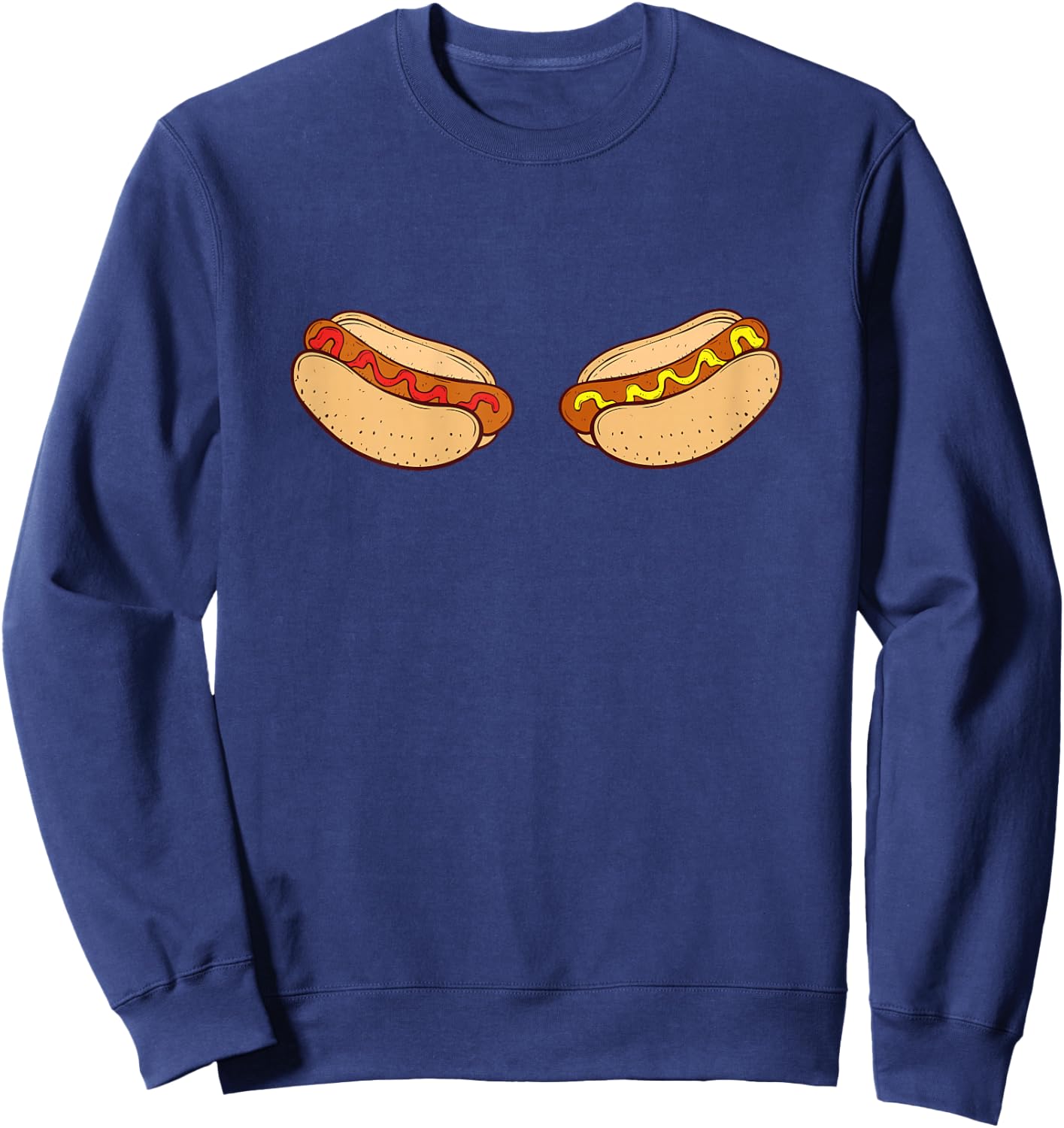 Funny Hot Dog Boobs Sexy Fast Food Fun Design for cool Women Sweatshirt - Sweatshirt | Navy