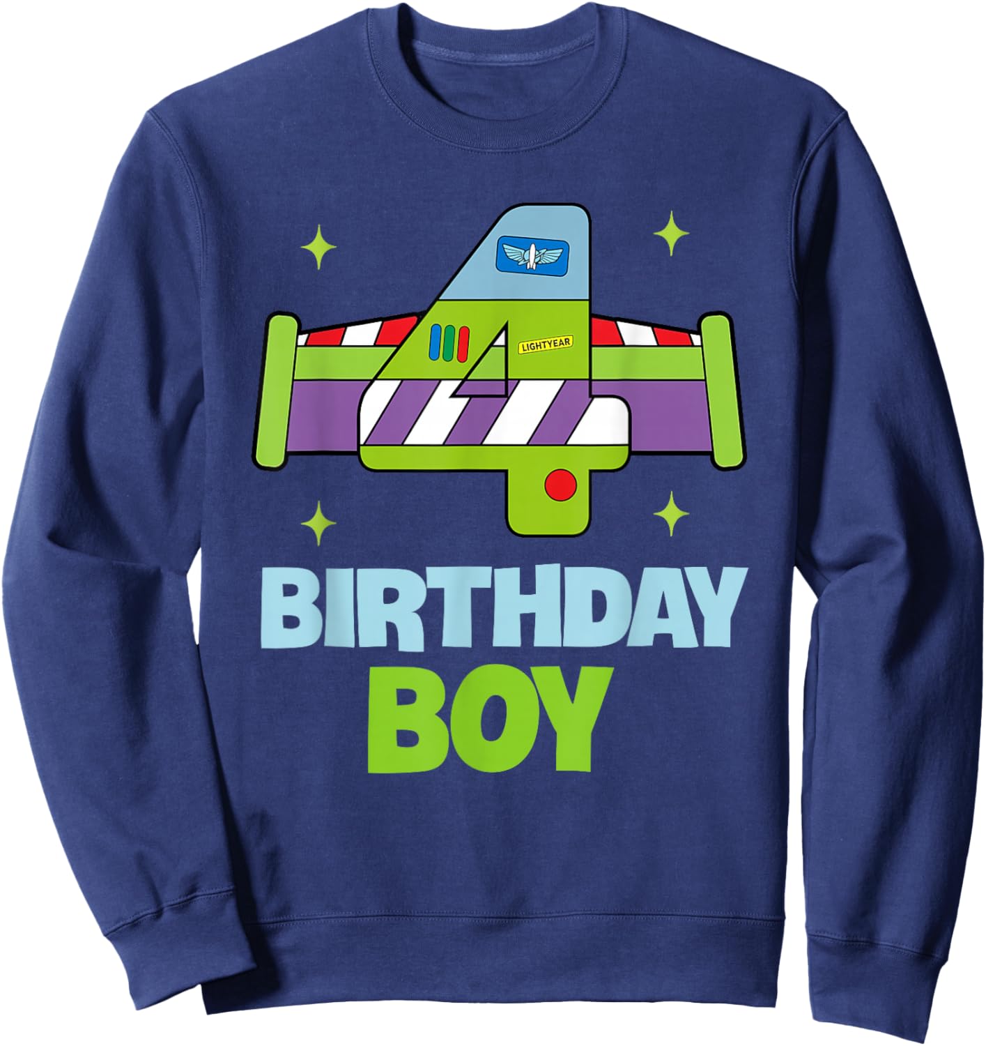 4th Birthday Boy Toy Lover Funny 4 Year Old Story Bday Party Sweatshirt - Sweatshirt | Navy