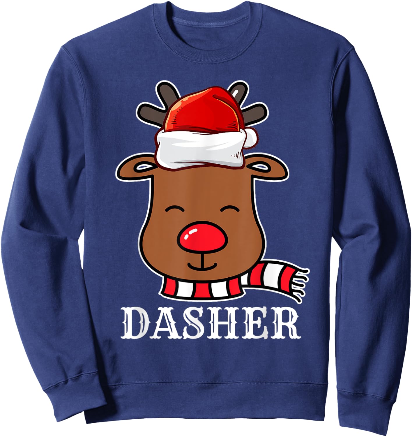 Santa Reindeer Dasher Xmas Group Costume Sweatshirt - Sweatshirt | Navy