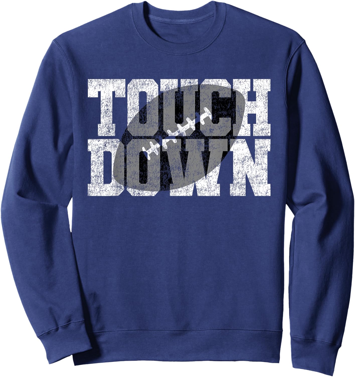 Football Fan Gear Vintage Touchdown Graphic Novelty Sweatshirt - Sweatshirt | Navy