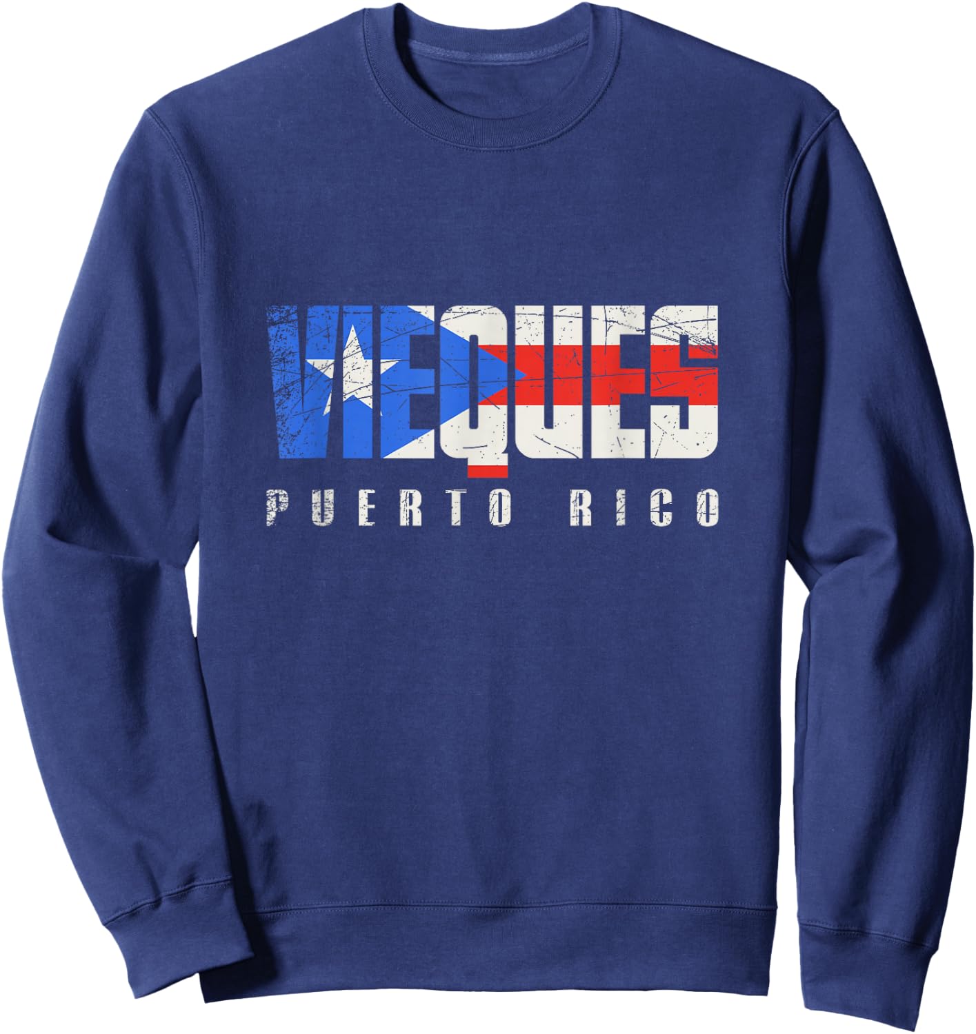 Puerto Rican flag Vieques Puerto Rico Sweatshirt - Sweatshirt | Navy