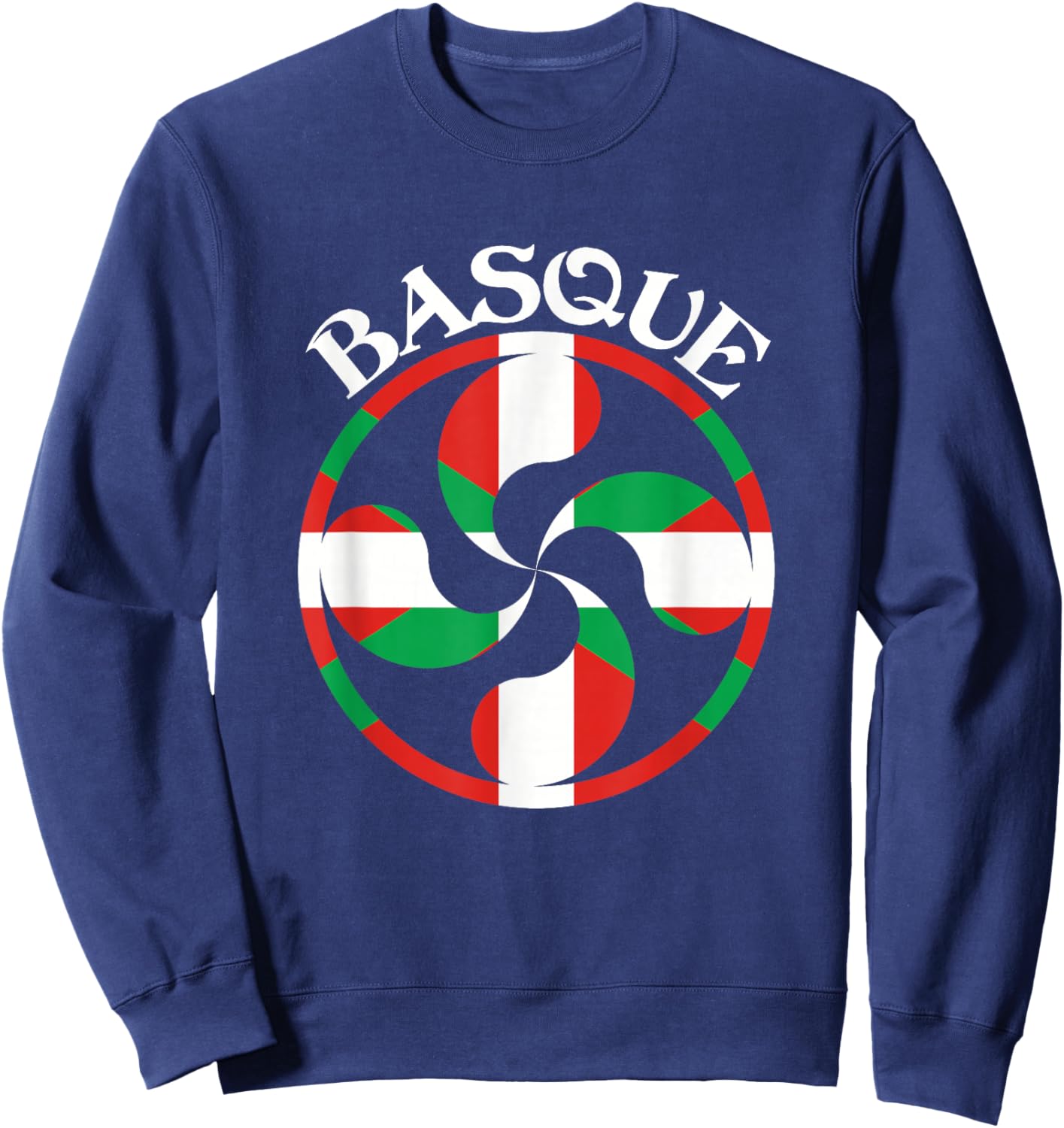 Basque Flag Lauburu, Basque Lauburu, Basque Country, Basque Sweatshirt - Sweatshirt | Navy