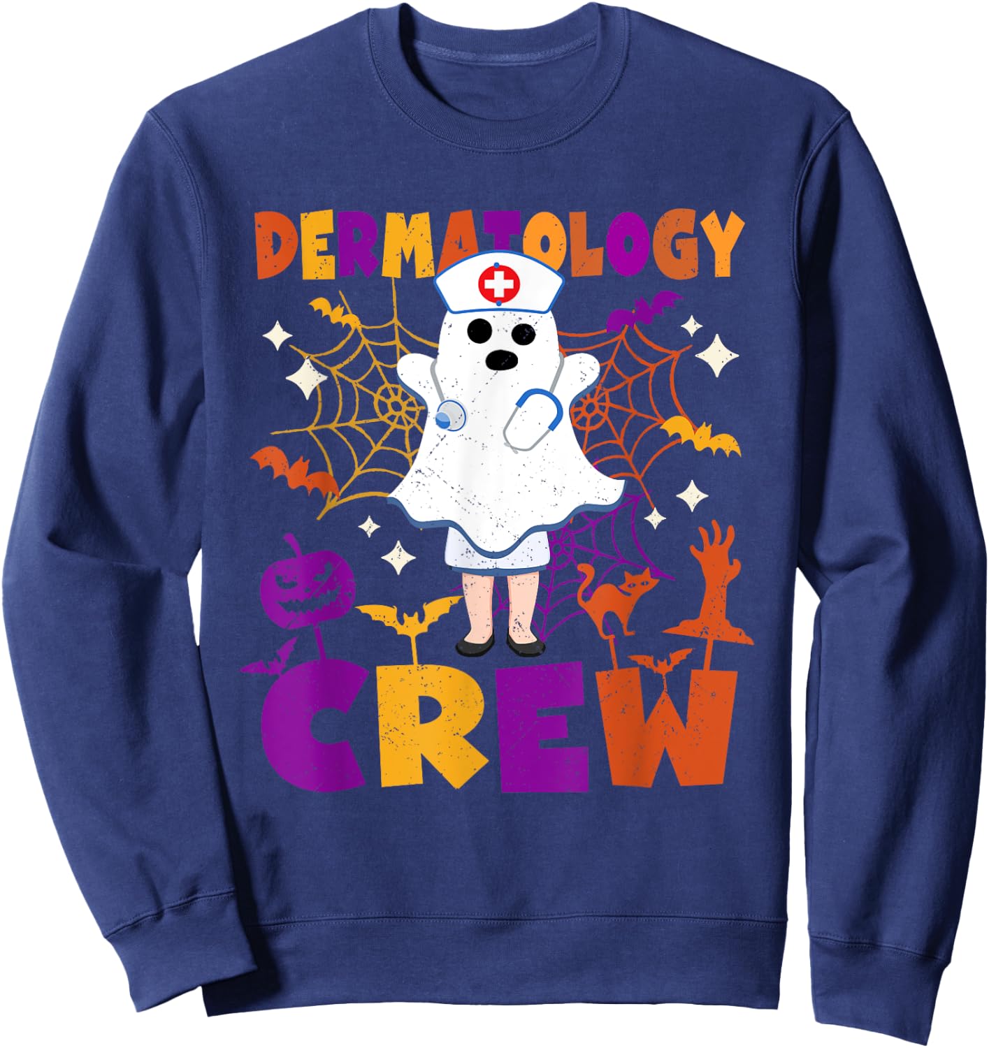 Dermatology Nurse Crew Matching Halloween Costume Sweatshirt - Sweatshirt | Navy