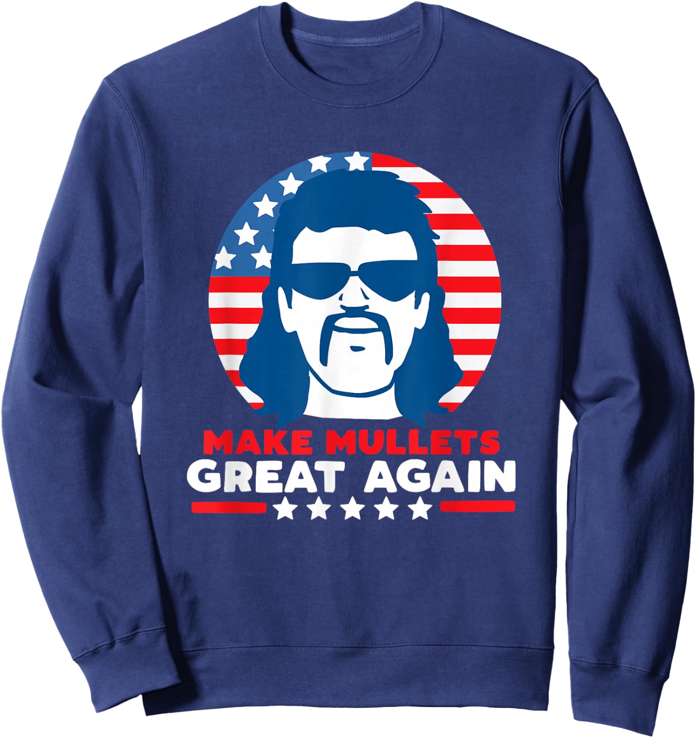 Make Mullets Great Again Vintage 80s Hair Party USA Dark Sweatshirt - Sweatshirt | Navy