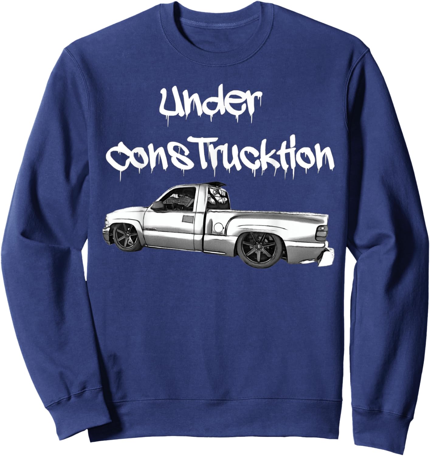 Funny Under Construction Silverado truck Sweatshirt - Sweatshirt | Navy