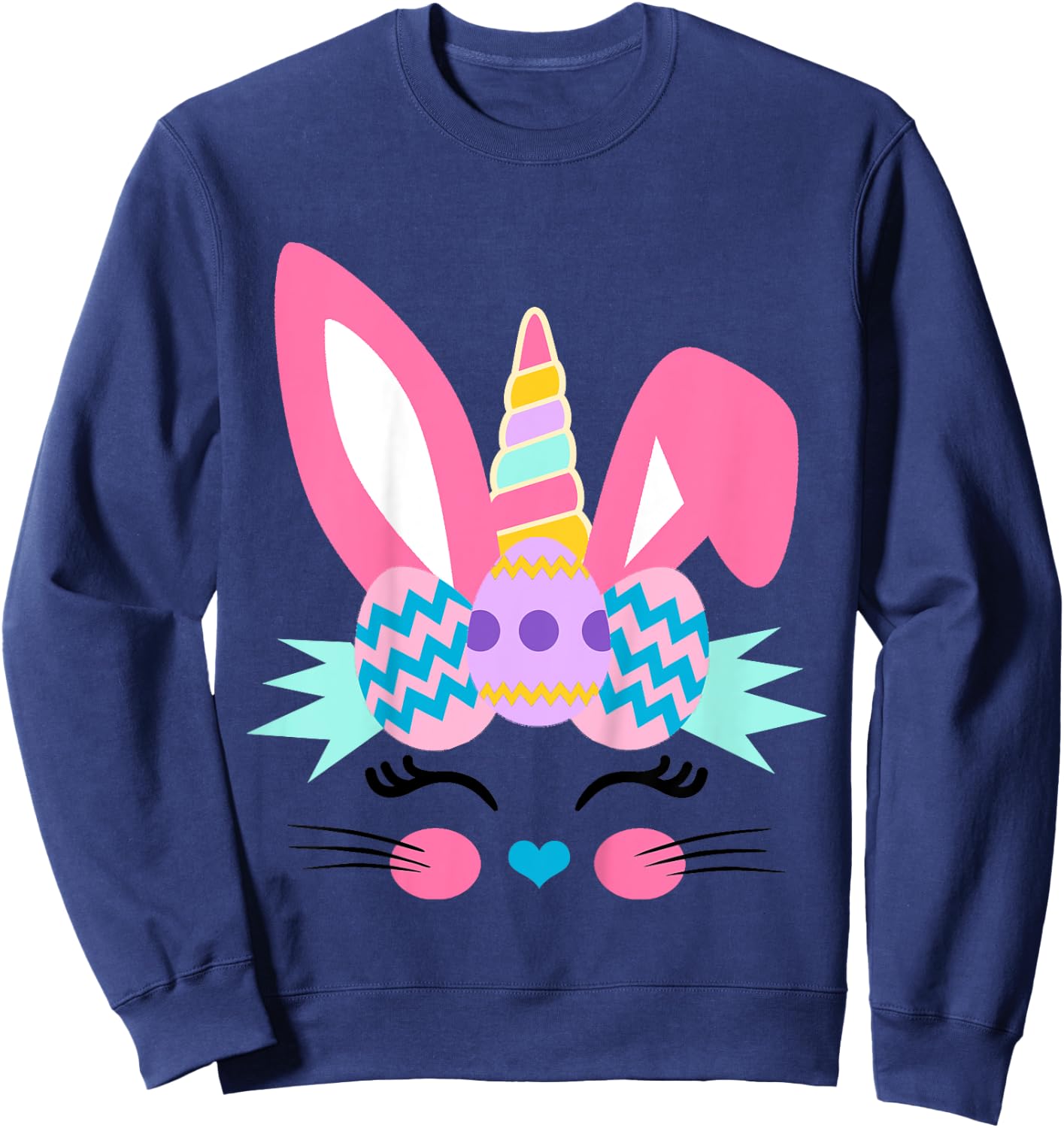 Toddler Girl Easter Bunny Unicorn for Girls and Baby Cute Sweatshirt - Sweatshirt | Navy