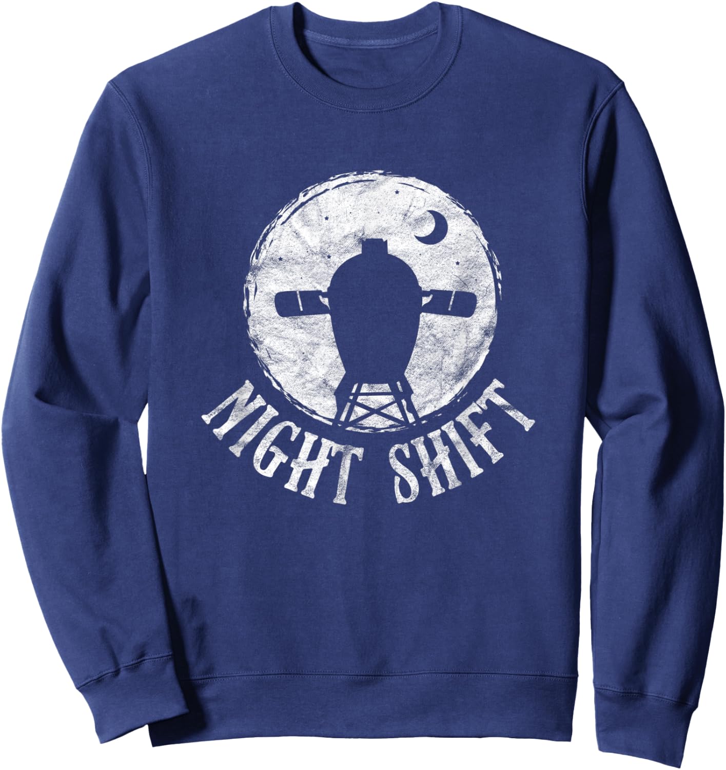BBQ Barbeque Grilling Funny Night Shift Grill Big Egg Smoker Sweatshirt - Sweatshirt | Navy