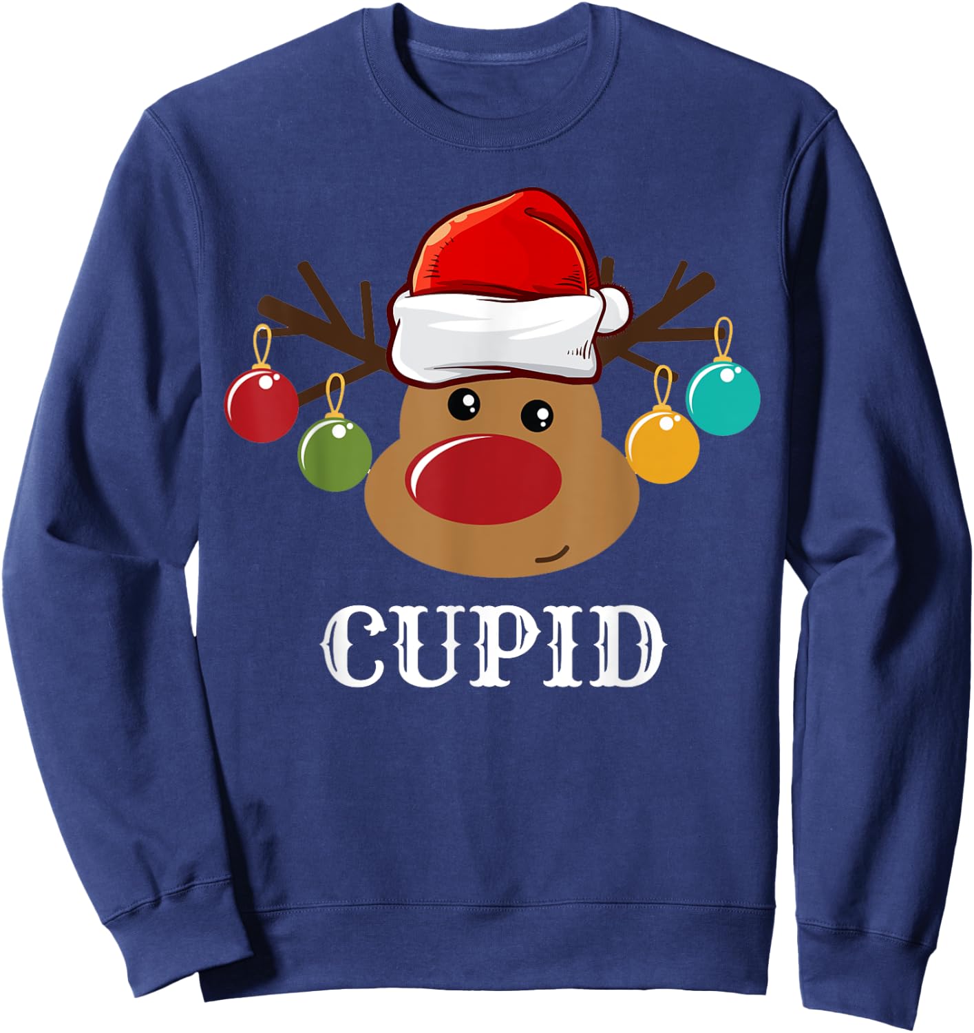 Santa Reindeer Cupid Xmas Group Costume Sweatshirt - Sweatshirt | Navy