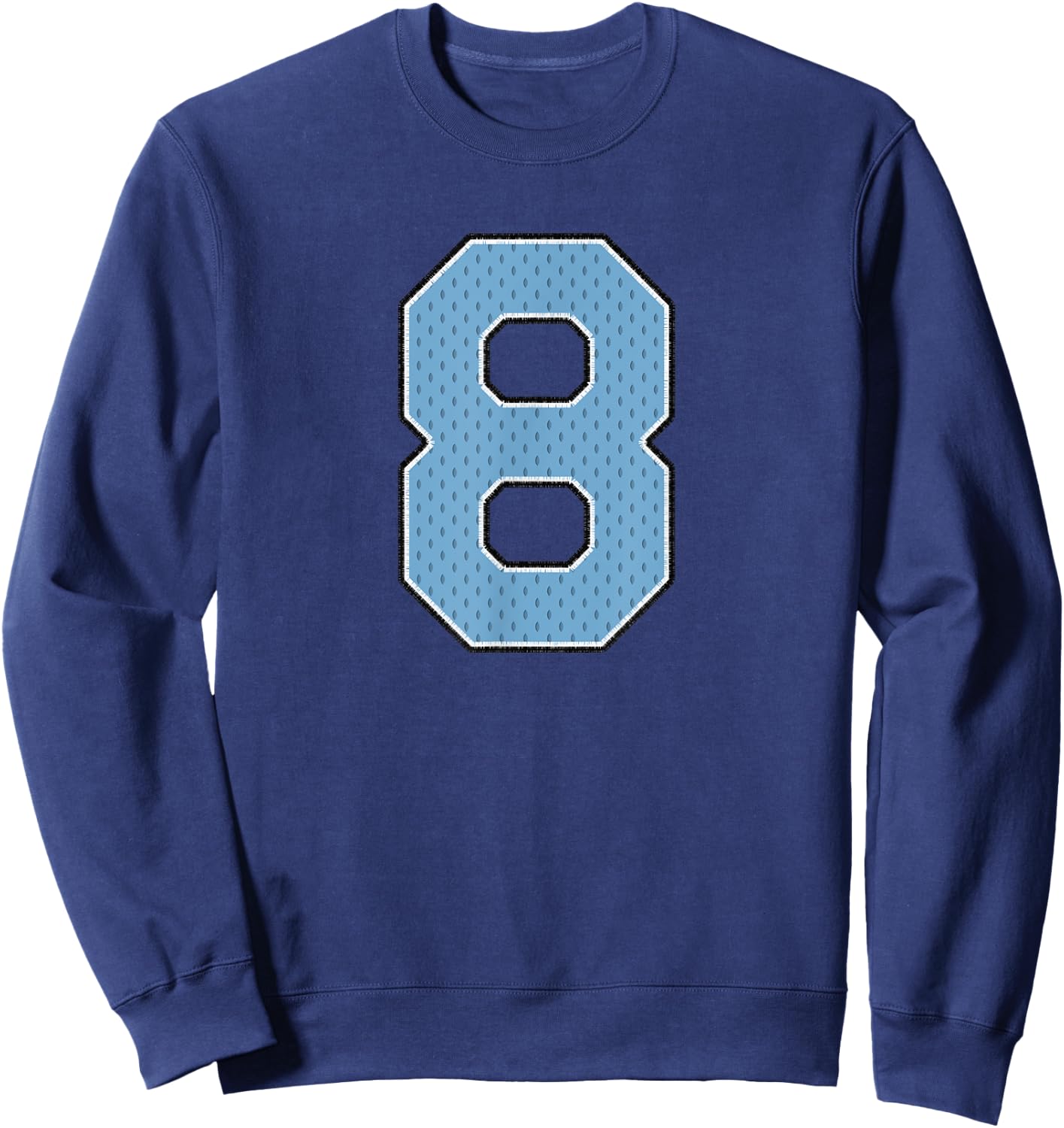 Sports Jersey Player Supporter Light Blue Number 8 Sweatshirt - Sweatshirt | Navy