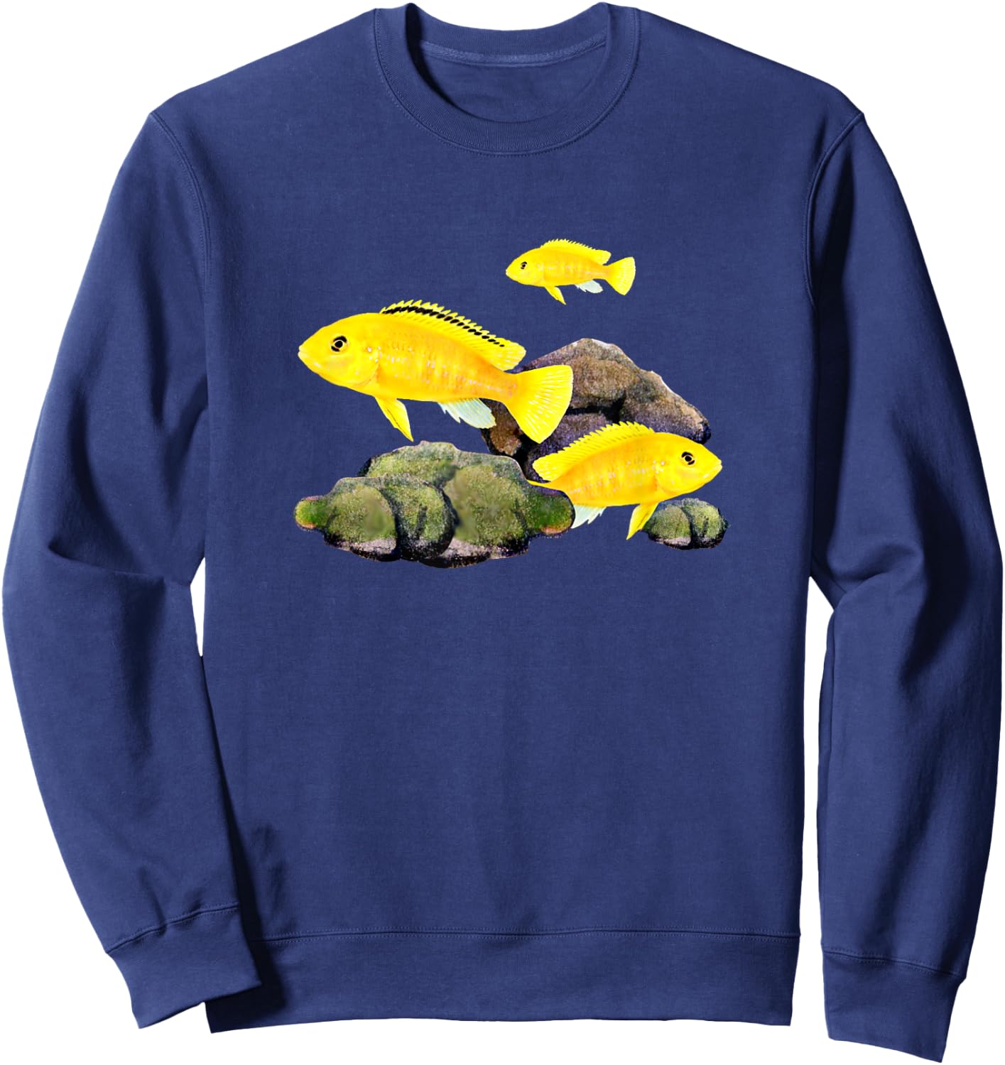 Electric Yellow Labs Cichlids Aquarium Fish Keepers Breeder Sweatshirt - Sweatshirt | Navy
