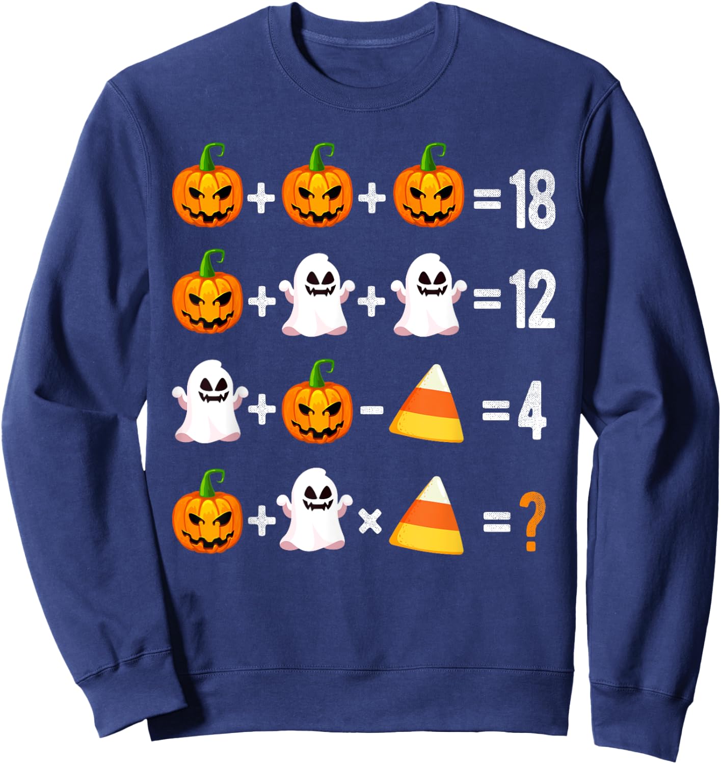 Halloween Order of Operations Math Halloween Teacher Pumpkin Sweatshirt - Sweatshirt | Navy