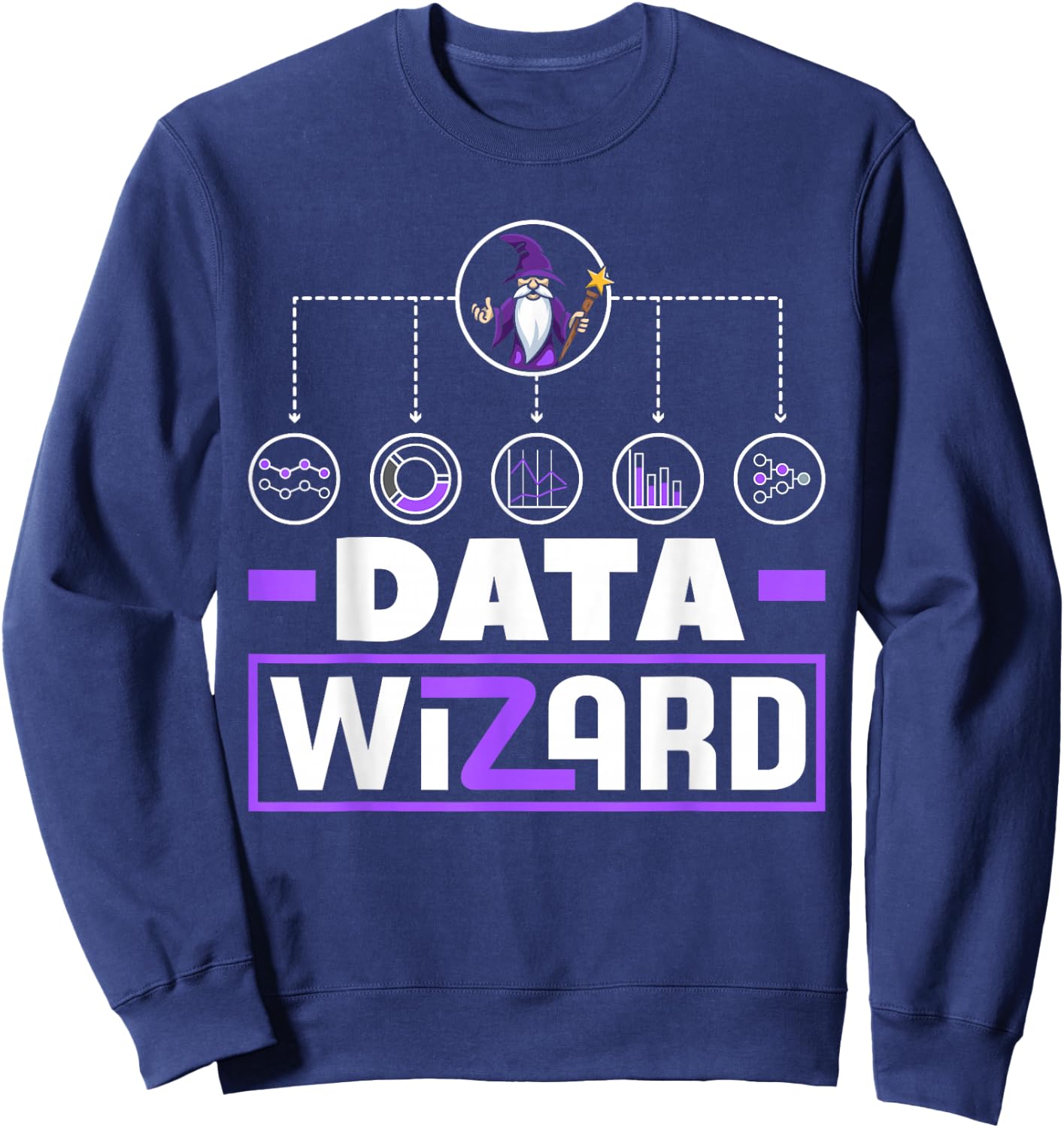 Data Analytics Data Wizard Engineering Business Intelligence Sweatshirt - Sweatshirt | Navy