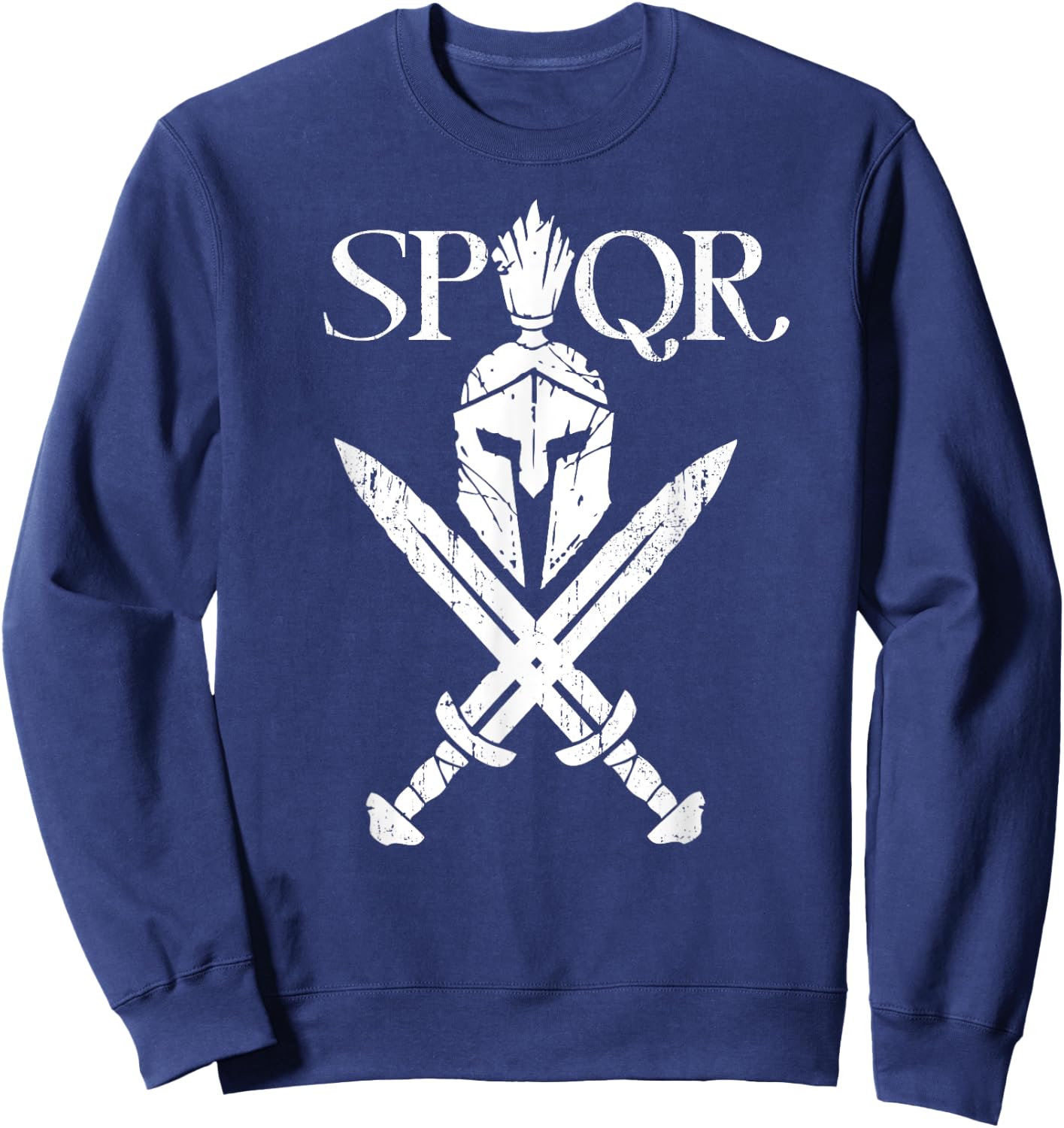 SPQR Roman Legion Soldier Gladiator Warrior Swords Helmet Sweatshirt - Sweatshirt | Navy