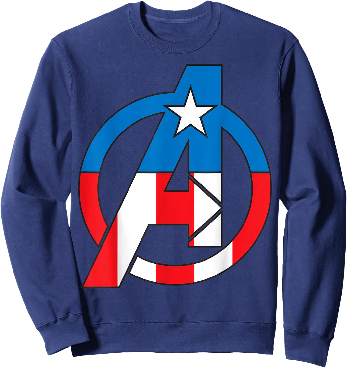 Marvel Avengers Captain America Costume Fill Logo Sweatshirt - Sweatshirt | Navy