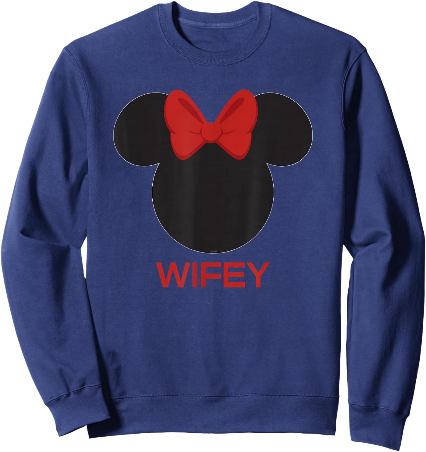 Disney Minnie Mouse Red Bow Icon Wifey Wife Family Sweatshirt - Sweatshirt | Navy