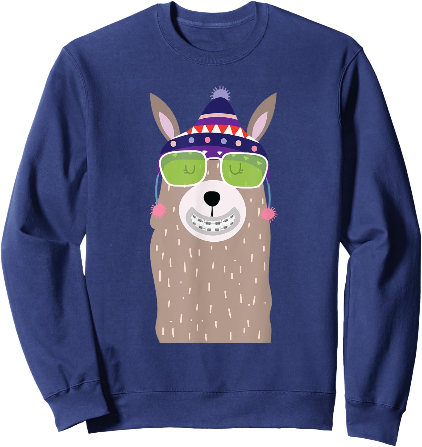 Orthodontist Animal Braces Boys Girls Kids Getting Braces Sweatshirt - Sweatshirt | Navy