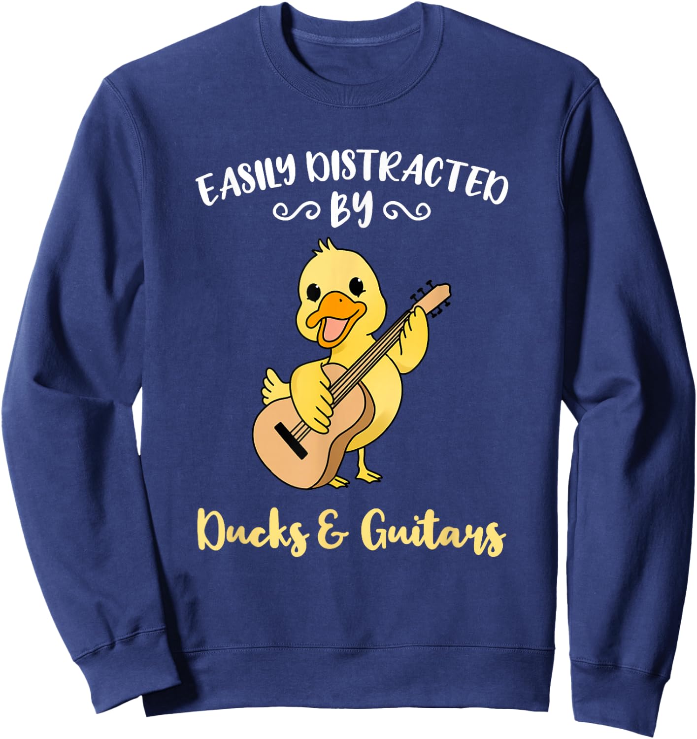 Easily Distracted By Ducks And Guitars Sweatshirt - Sweatshirt | Navy