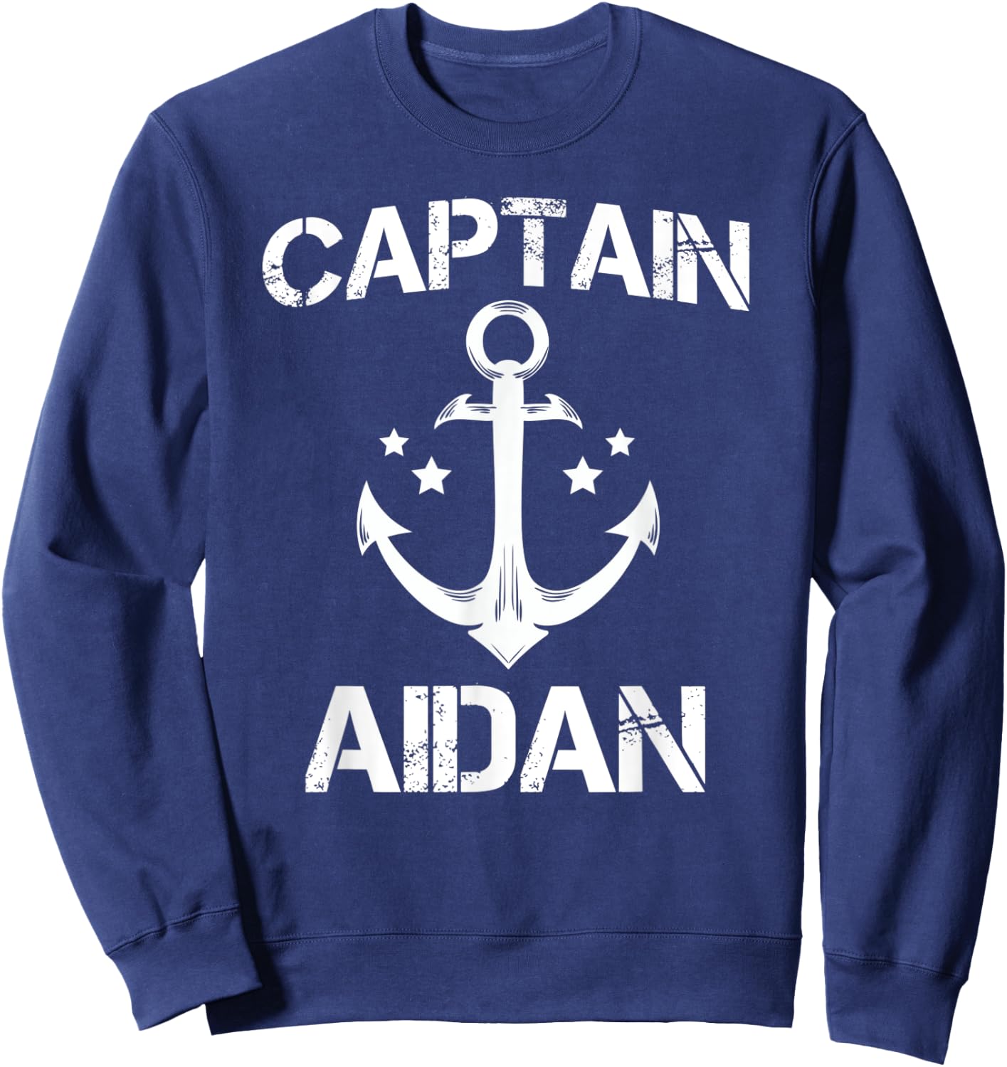 CAPTAIN AIDAN Funny Birthday Personalized Name Boat Gift Sweatshirt - Sweatshirt | Navy
