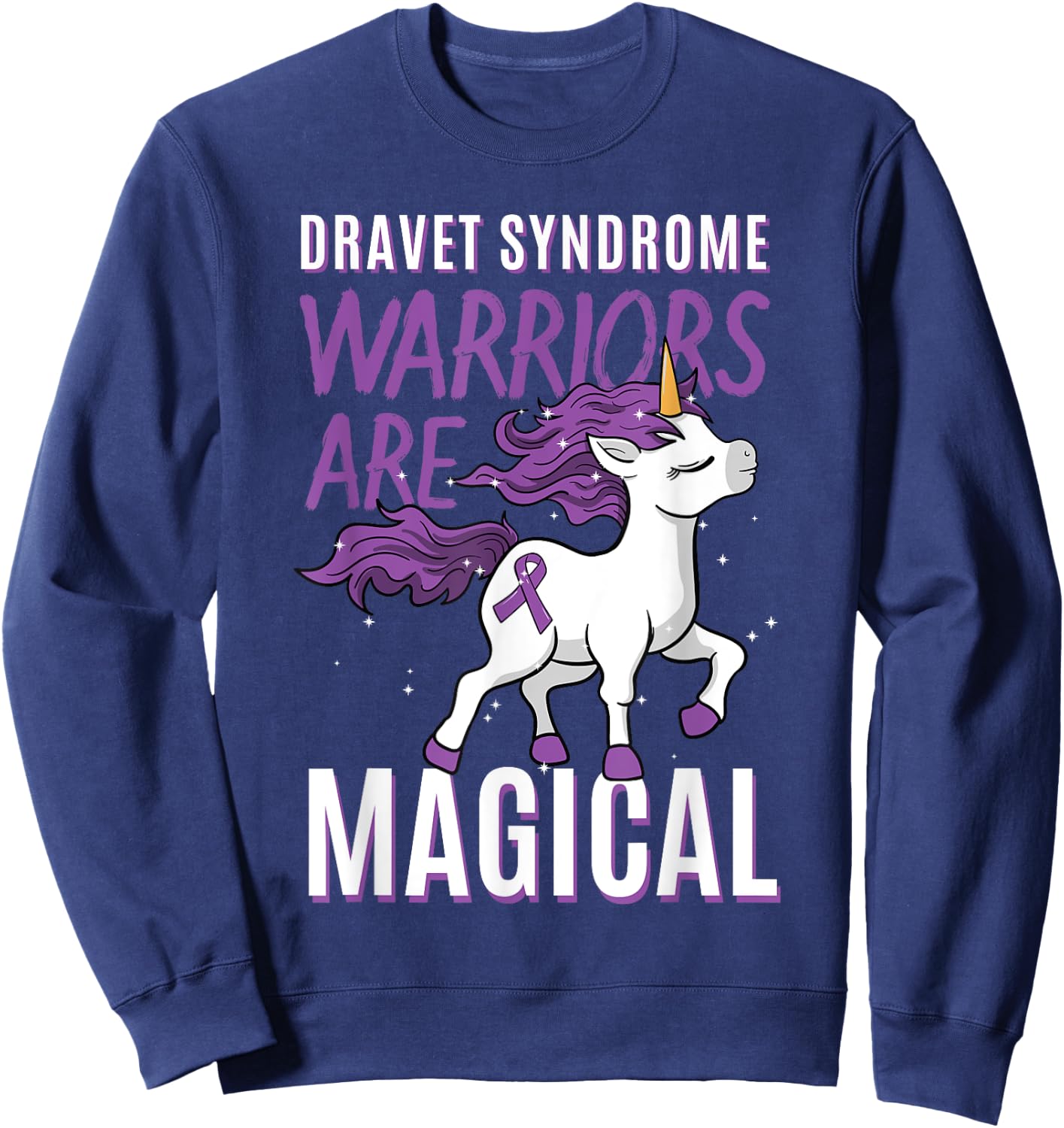 Dravet Syndrome Warrior SMEI Childhood Epilepsy Unicorn SMEB Sweatshirt - Sweatshirt | Navy