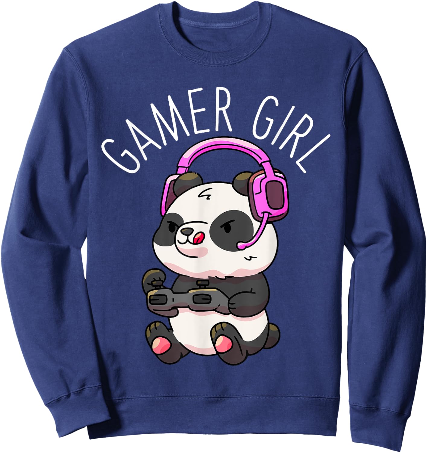 Gamer Girl Panda Gaming Pandas Video Game Women Girls Gift Small Sweatshirt - Sweatshirt | Navy