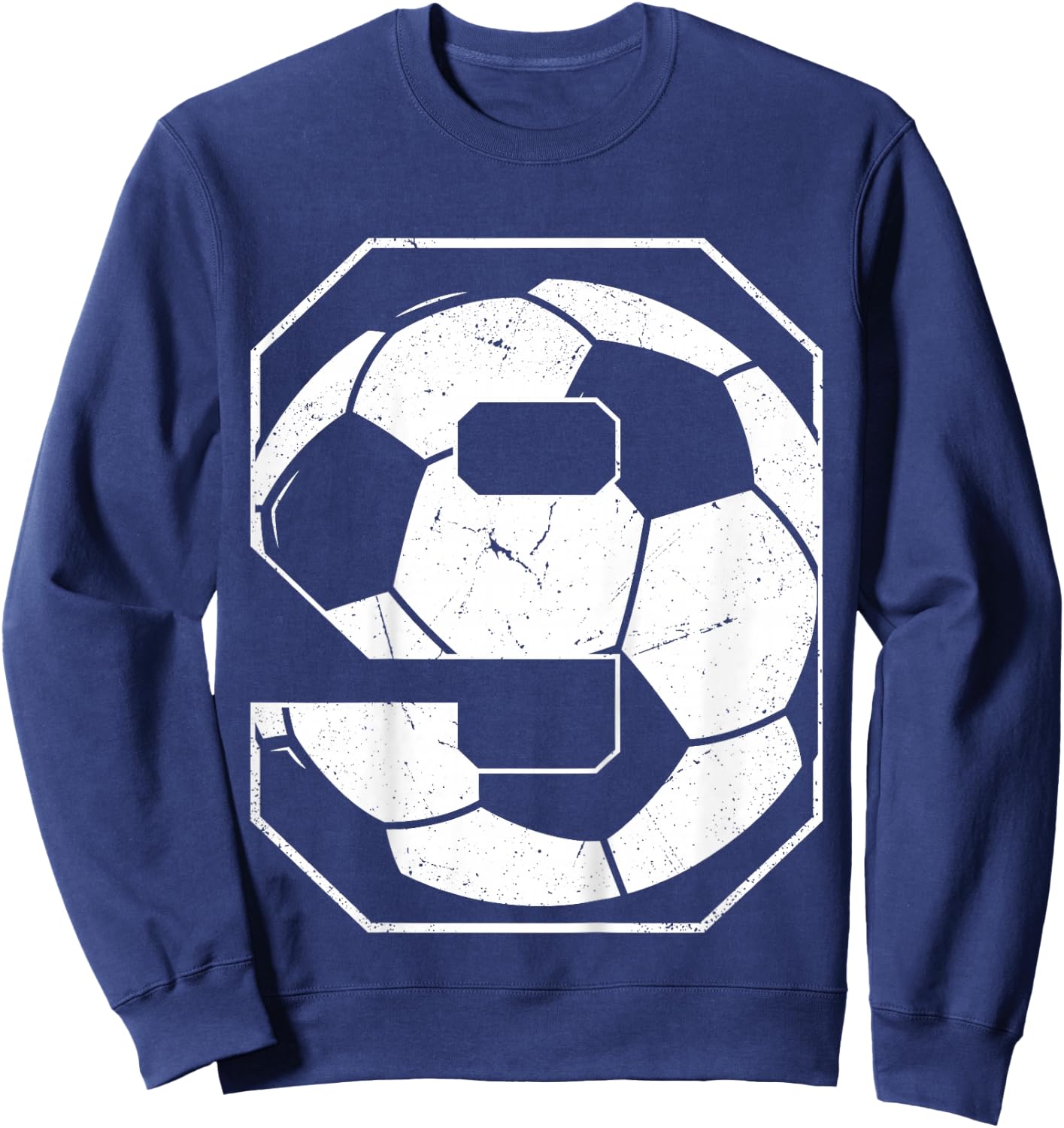 Kids 9th Birthday Boy Soccer Player Football 9 Years Old Sweatshirt - Sweatshirt | Navy