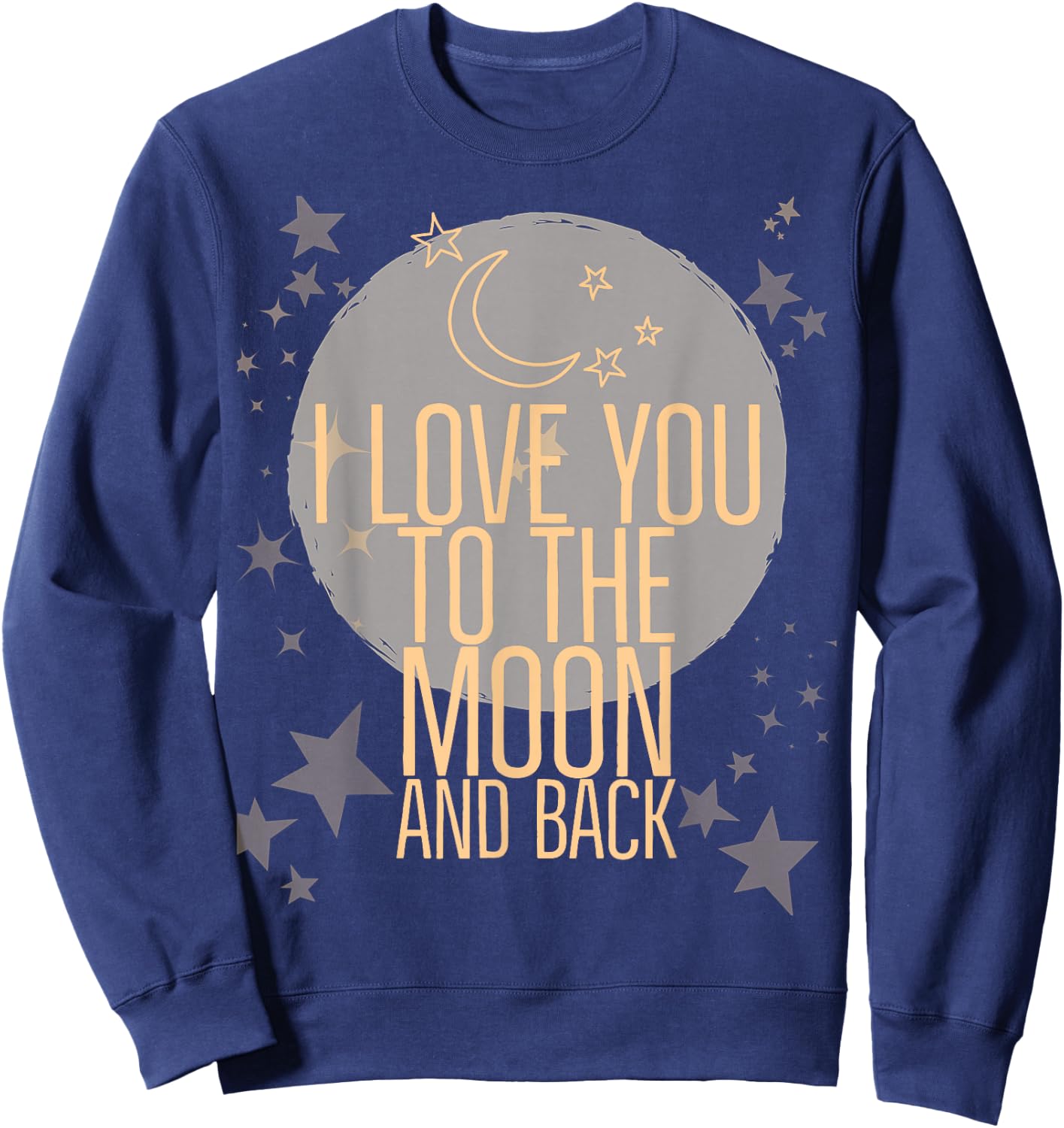 Vintage Moon and Stars PJ's Matching TOPS GIFT NIght Top Sweatshirt - Sweatshirt | Navy