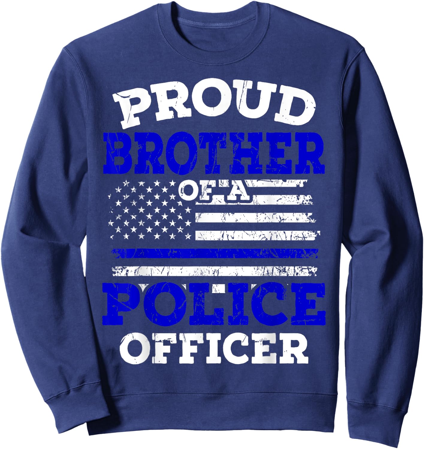 Thin Blue Line USA Flag Policeman Patriotic Police Officer Sweatshirt - Sweatshirt | Navy