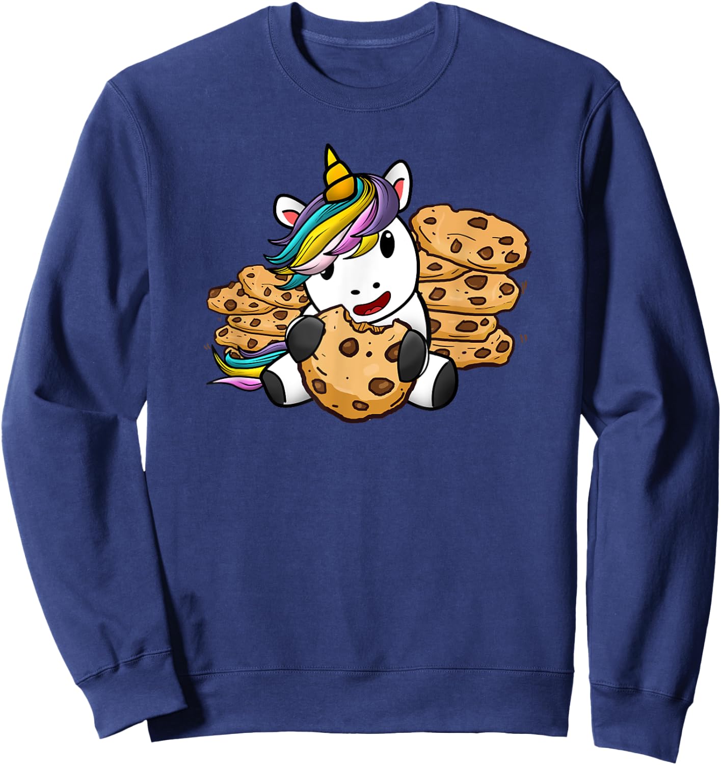 Unicorn Girl Cookies Gift Love Awesome Funny Sweatshirt - Sweatshirt | Navy