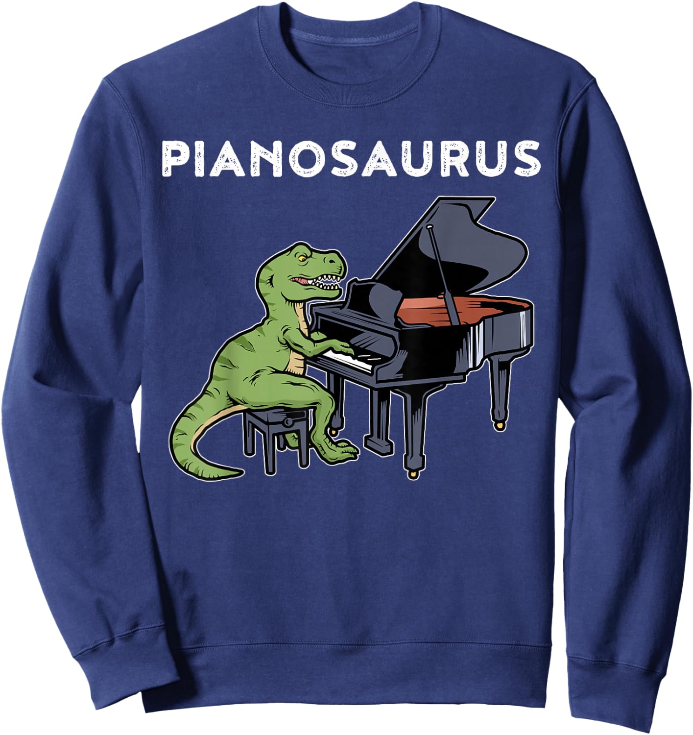 Grand Piano Shirt Kids Pianist Gift Dinosaur Music Piano Sweatshirt - Sweatshirt | Navy