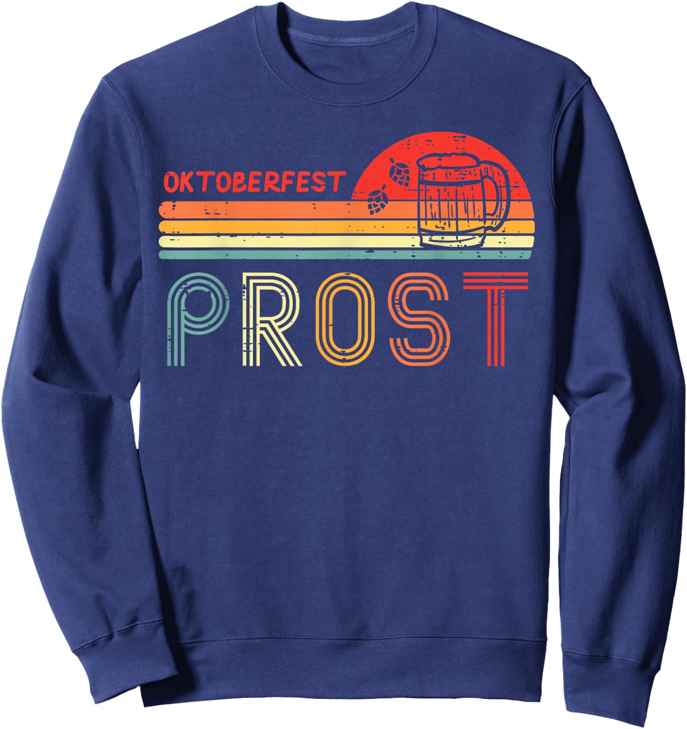 Oktoberfest Prost Retro German Bavaria Costume Men Women Kid Sweatshirt - Sweatshirt | Navy