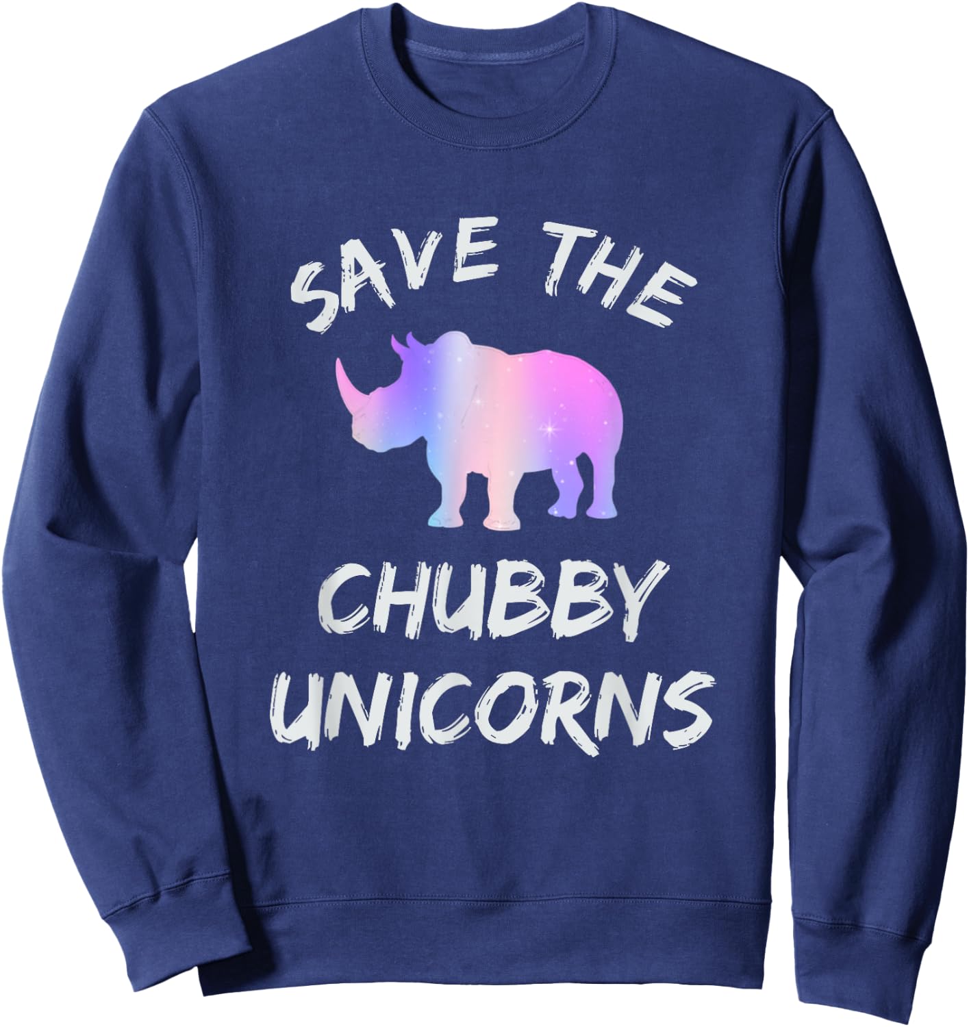 Save the Chubby Unicorns Fat Rhino Sweatshirt - Sweatshirt | Navy