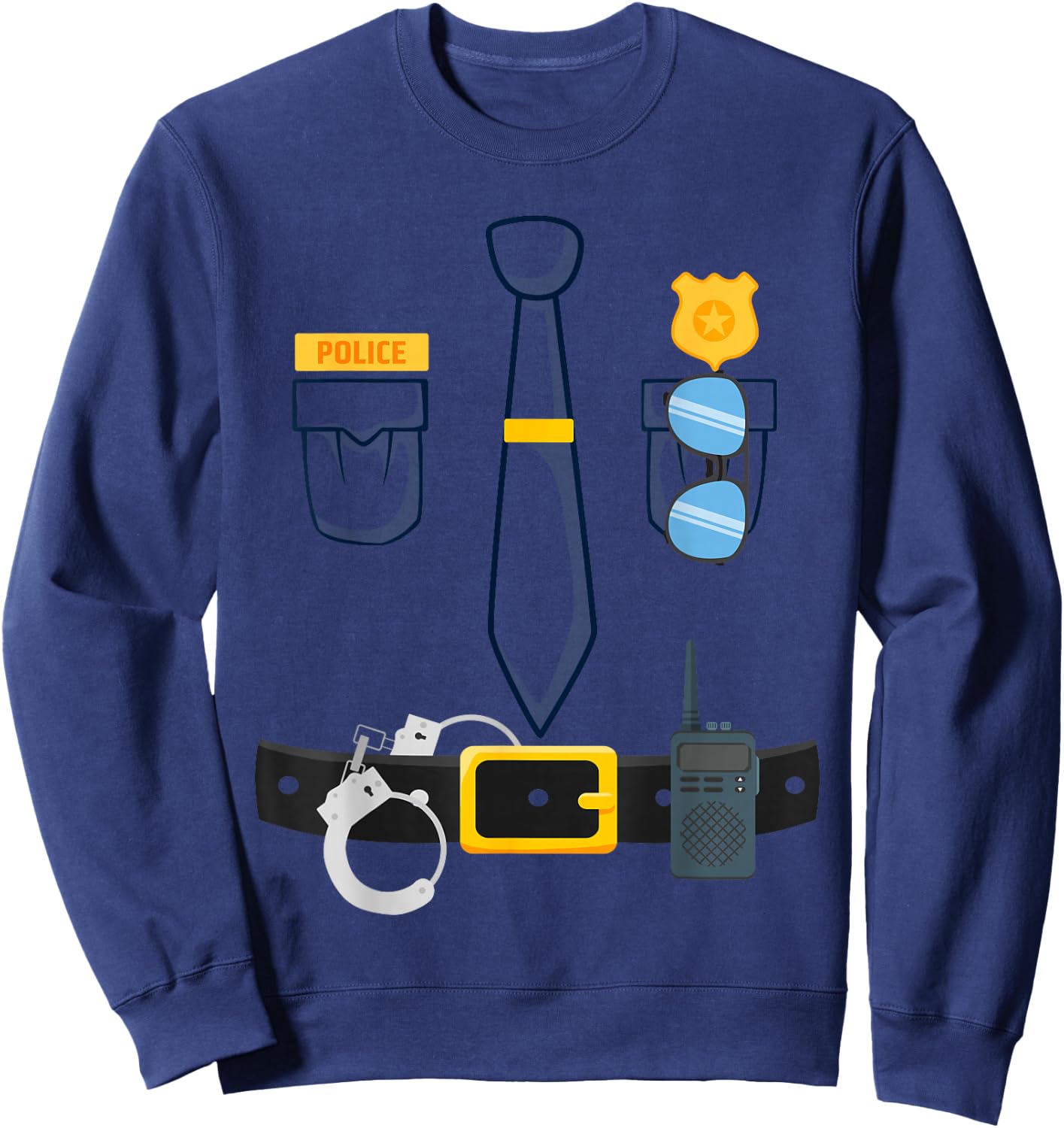 Halloween Police Officer Costume, Halloween cop Uniform Sweatshirt - Sweatshirt | Navy