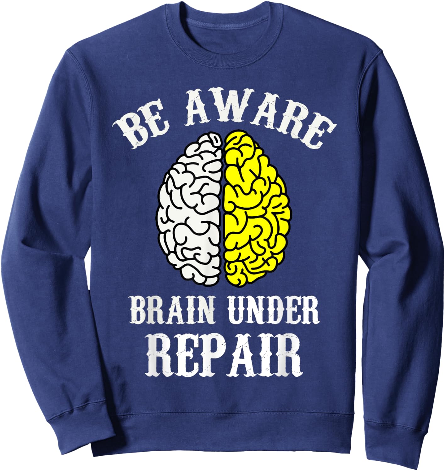 Funny Concussion PCS Warrior Awareness Support Gift Sweatshirt - Sweatshirt | Navy