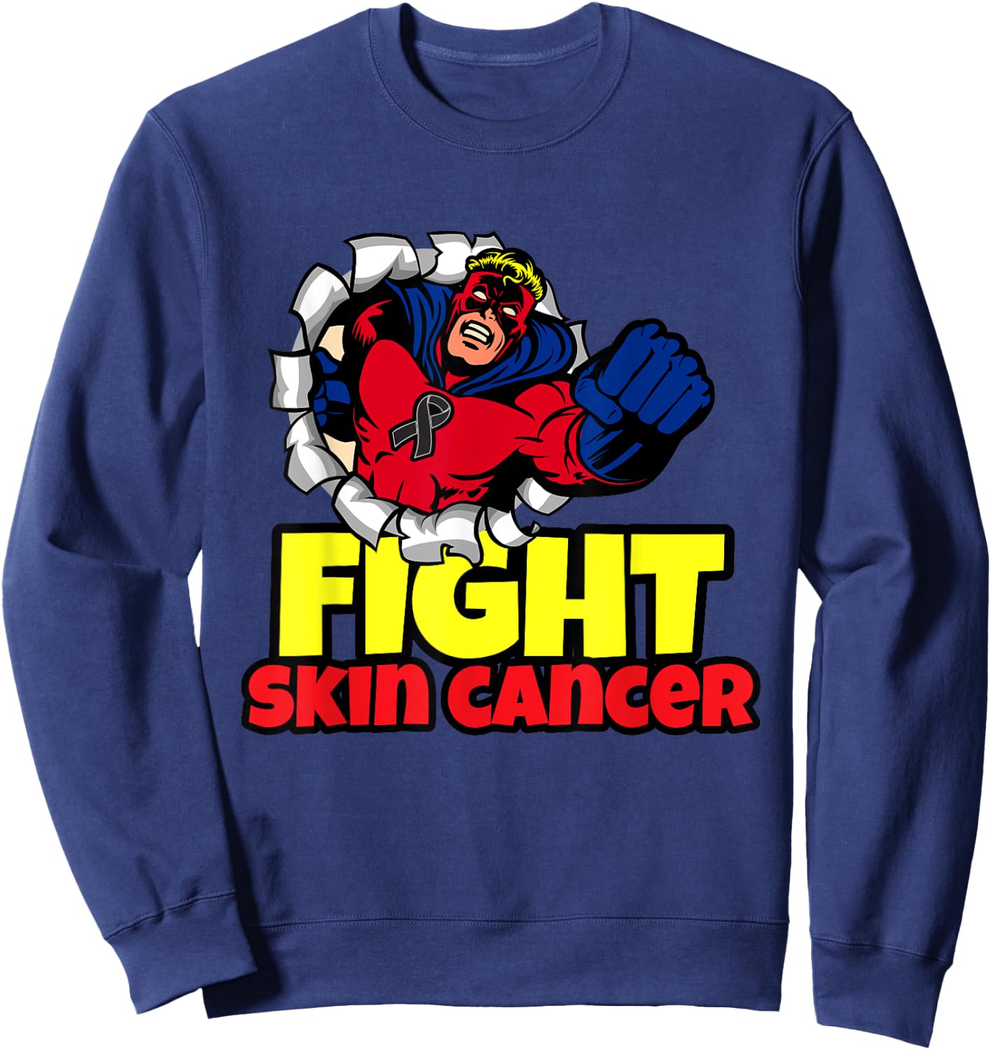 Skin Cancer Awareness Month Products for Boys Melanoma Sweatshirt - Sweatshirt | Navy