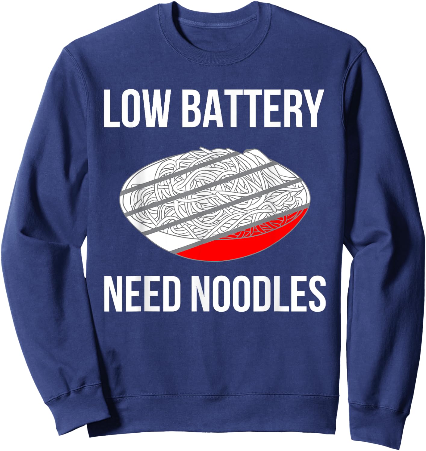 Funny Ramen Noodle Pasta Instant Lunch Men Women Kids Gifts Sweatshirt - Sweatshirt | Navy