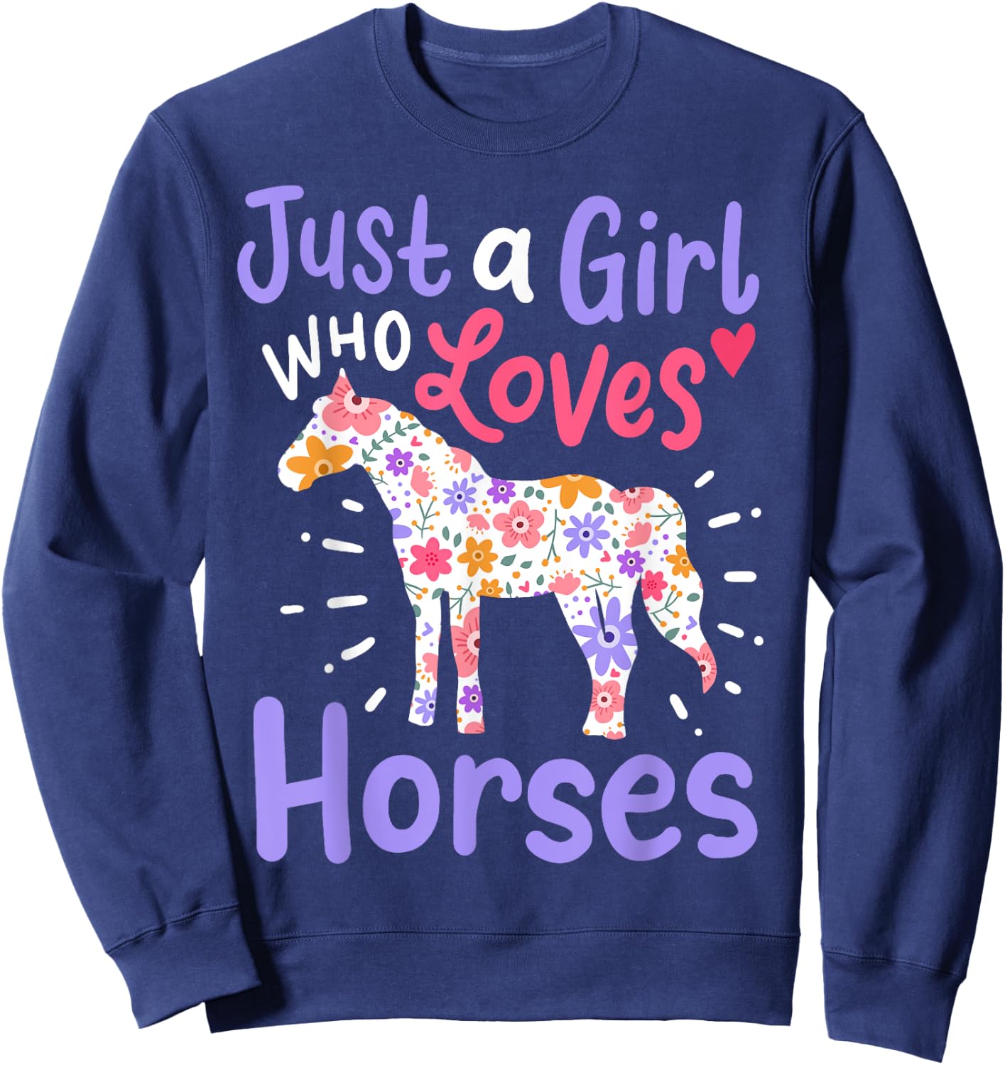 Horses Horse Girl Western Riding Barrel Racing Show Jumping Sweatshirt - Sweatshirt | Navy