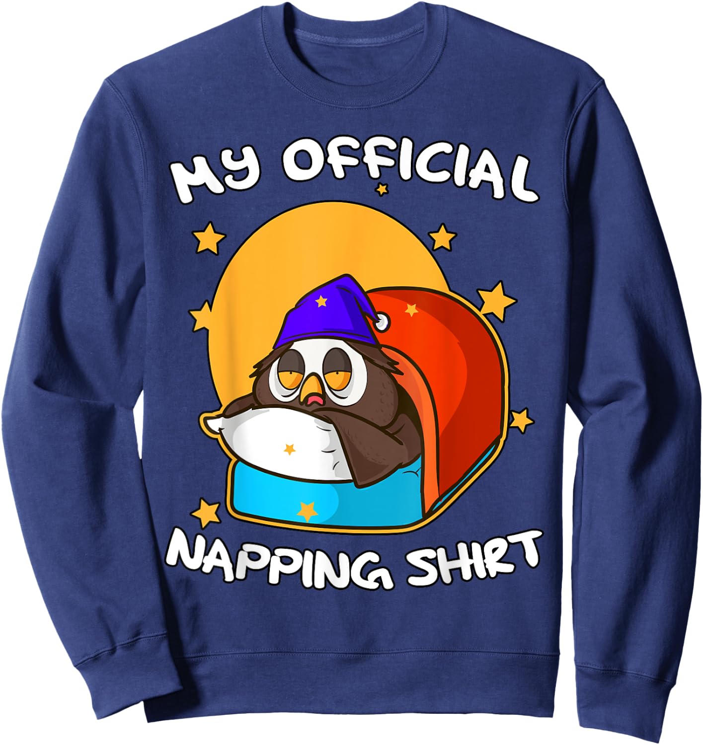 Funny Sleeping Owl Bird Pyjamas Gift Cute Official Napping Sweatshirt - Sweatshirt | Navy