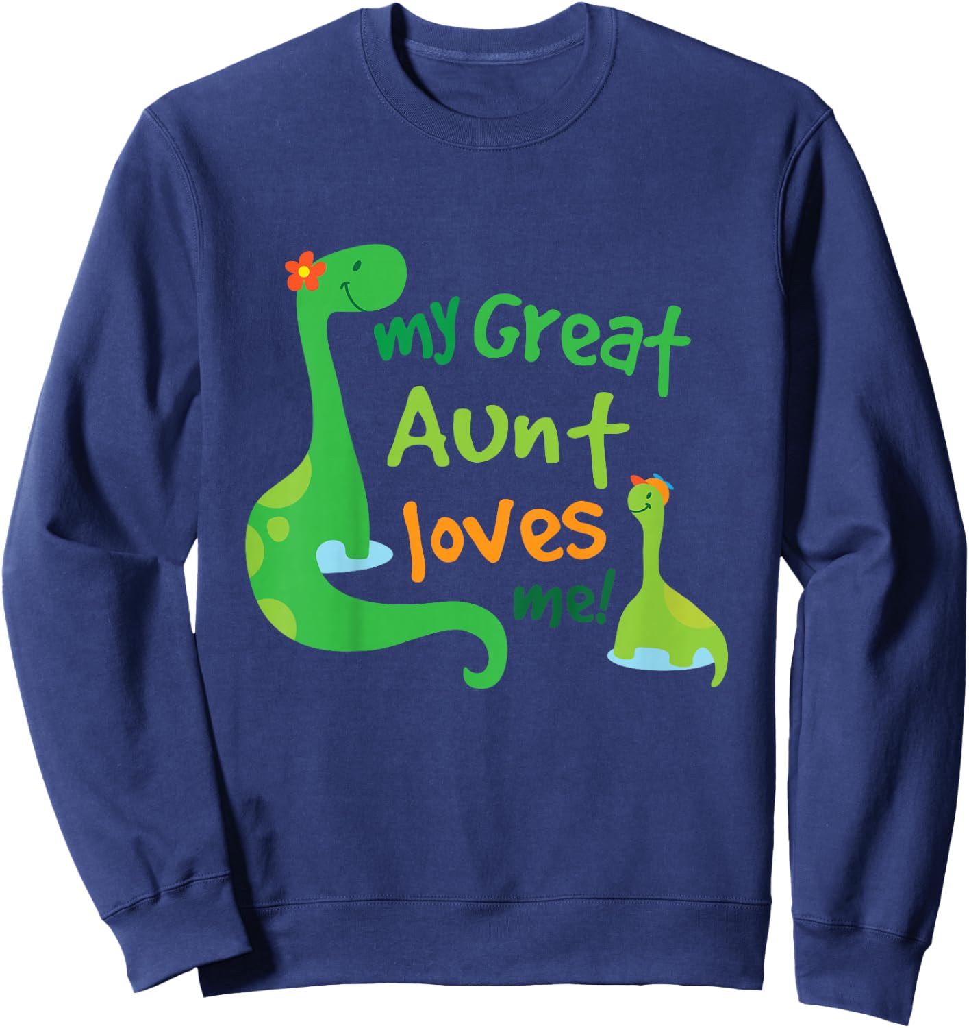 Kids My Great Aunt Loves Me Dinosaur Nephew Sweatshirt - Sweatshirt | Navy