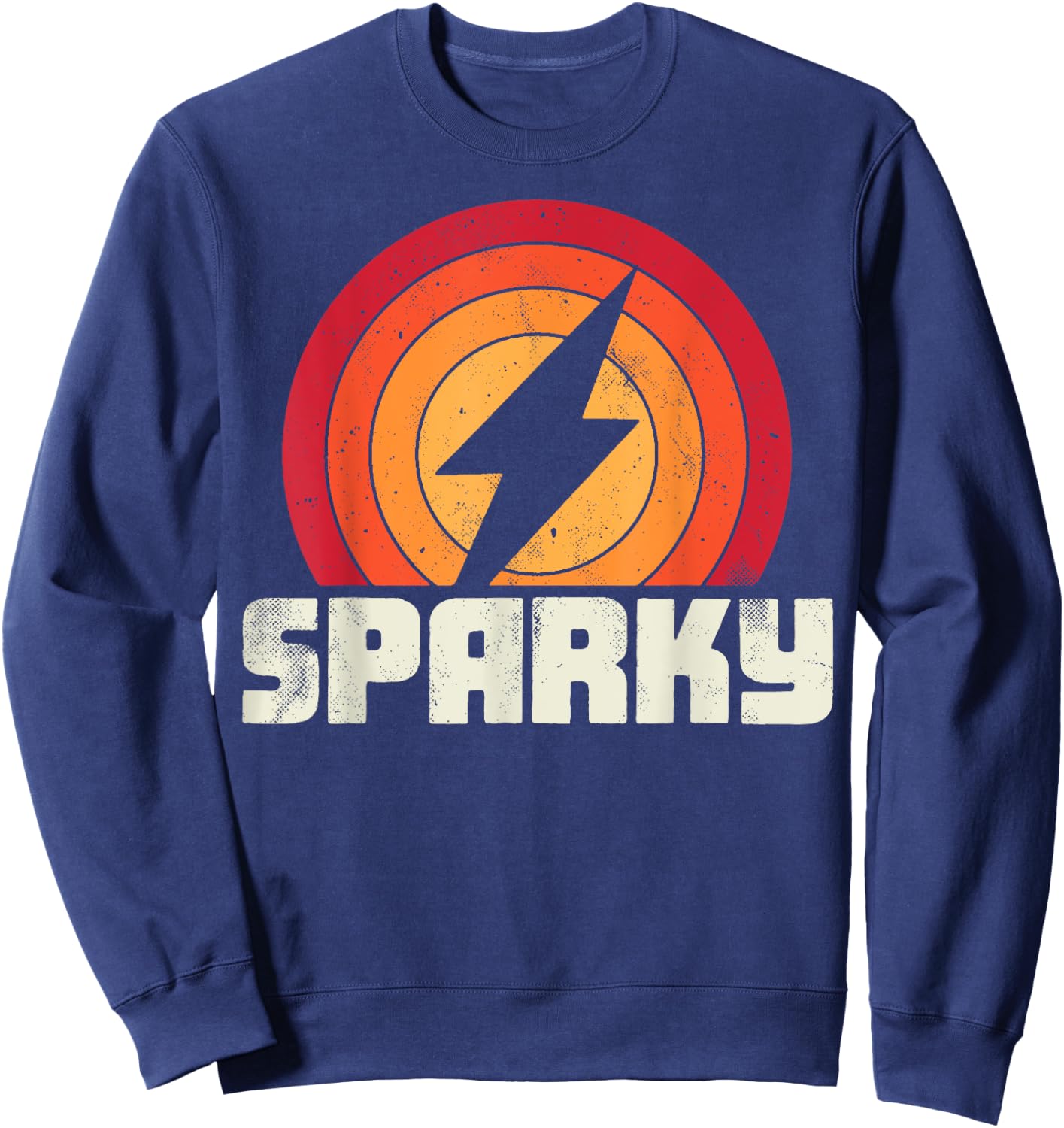 Sparky Electrician Funny Lineman Dad Retro Vintage Novelty Sweatshirt - Sweatshirt | Navy