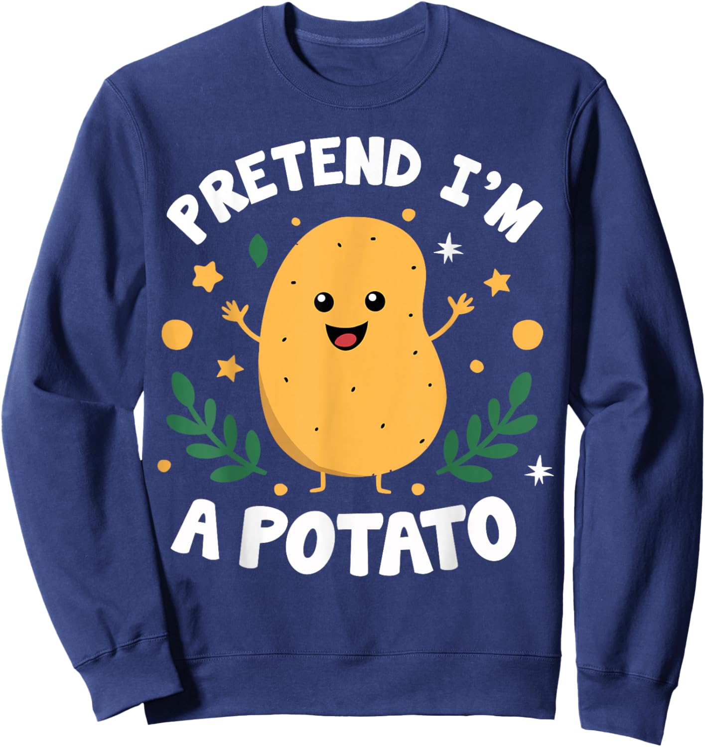 Pretend I'm A Potato Funny Lazy Halloween Matching Costume Sweatshirt - Sweatshirt | Navy