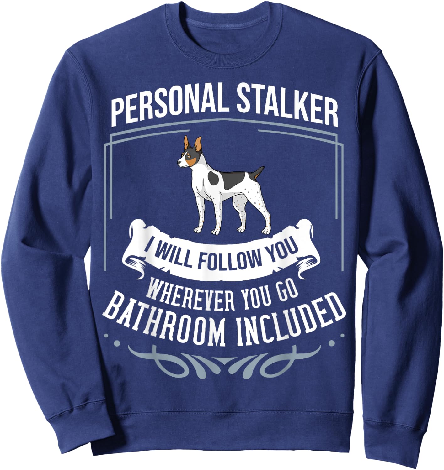 Rat Terrier Mix Mom Breeder -Adults Dog Themed Black Small Sweatshirt - Sweatshirt | Navy